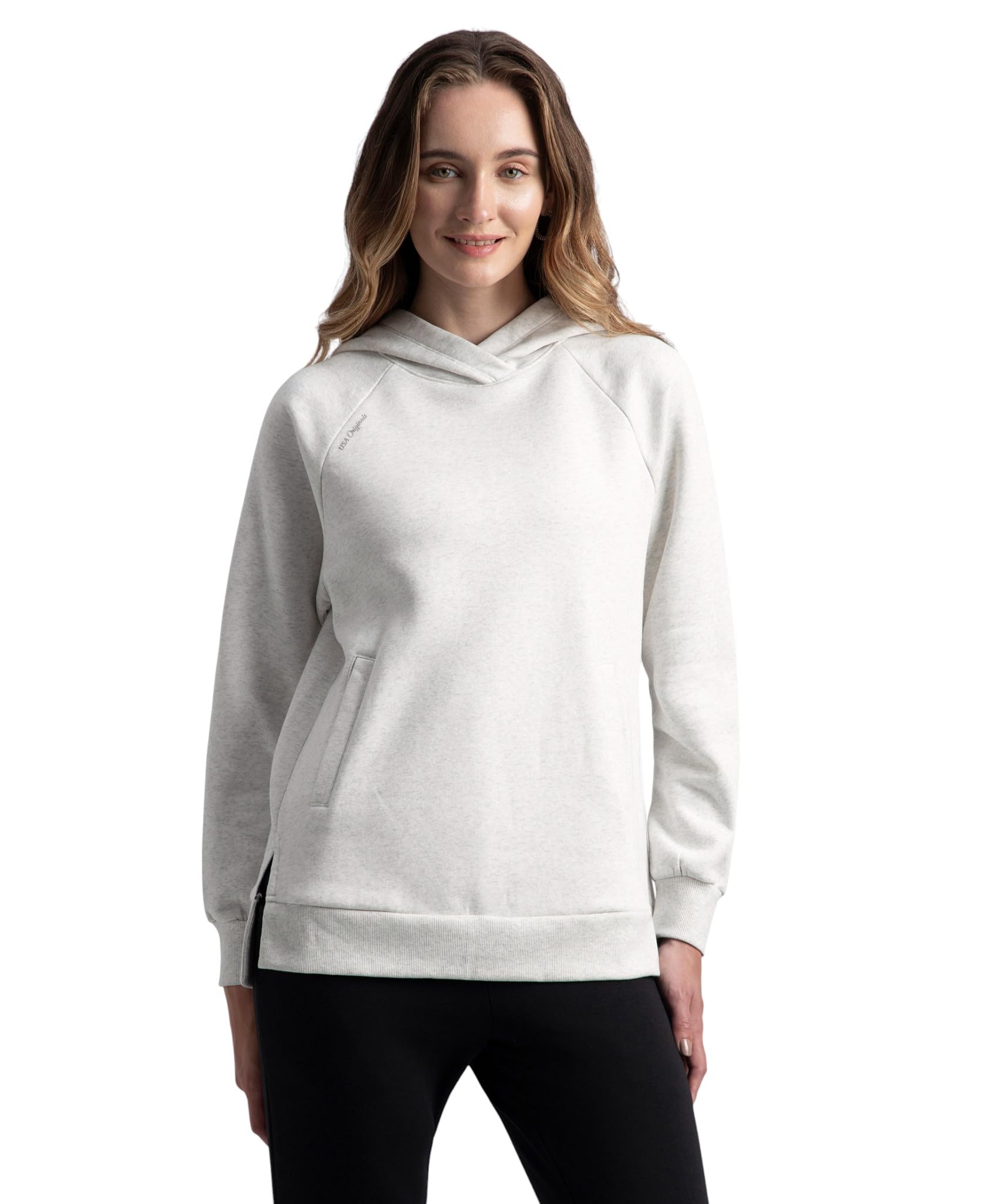 jockey U107 Women's Super Combed Cotton Rich Fleece Fabric Drop Shoulder Styled Hoodie Sweatshirt-picture-15
