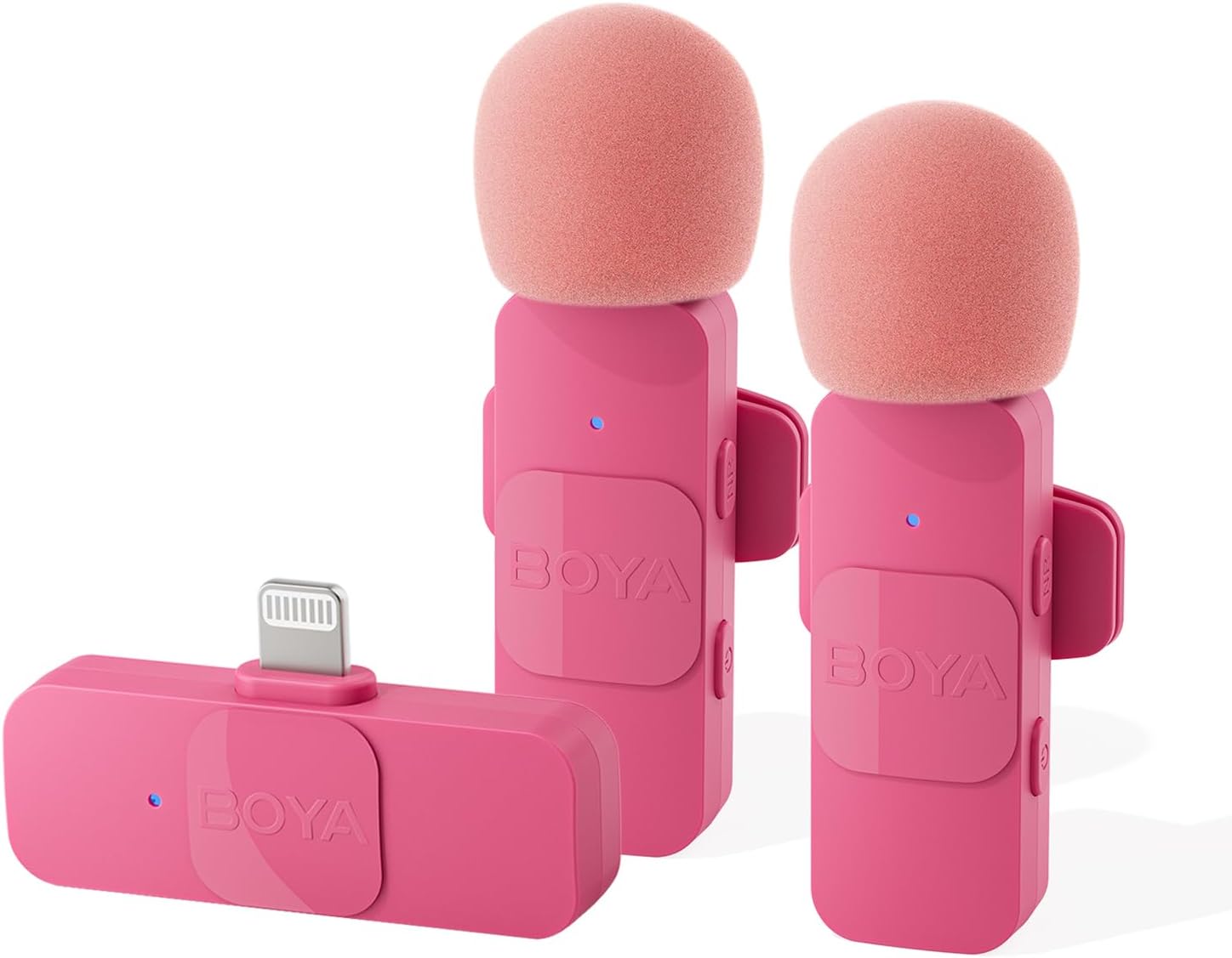 BOYA Pin Microphone 2.4GHz Wireless Microphone Instant Connection External Smartphone Lavalier Microphone Plug & Play Noise Reduction Clip-On Wireless Microphone 360° Sound Collection Ultra-Mini Mic