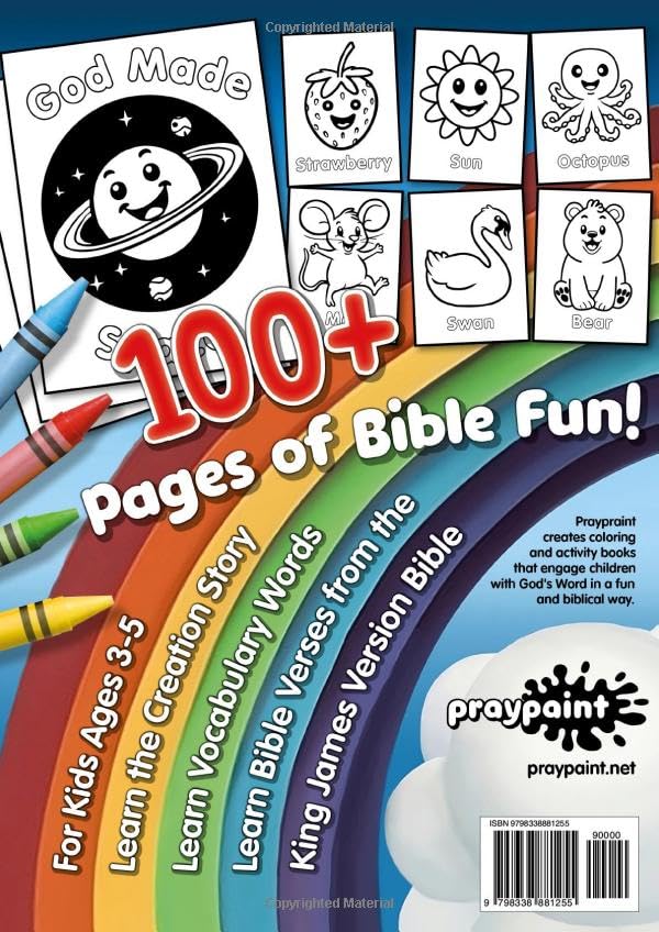 Color and Learn the Bible 1: The Creation Story (KJV Edition): 100+ Pages Bible Story Coloring Book for Kids Ages 3-5 - Image 2