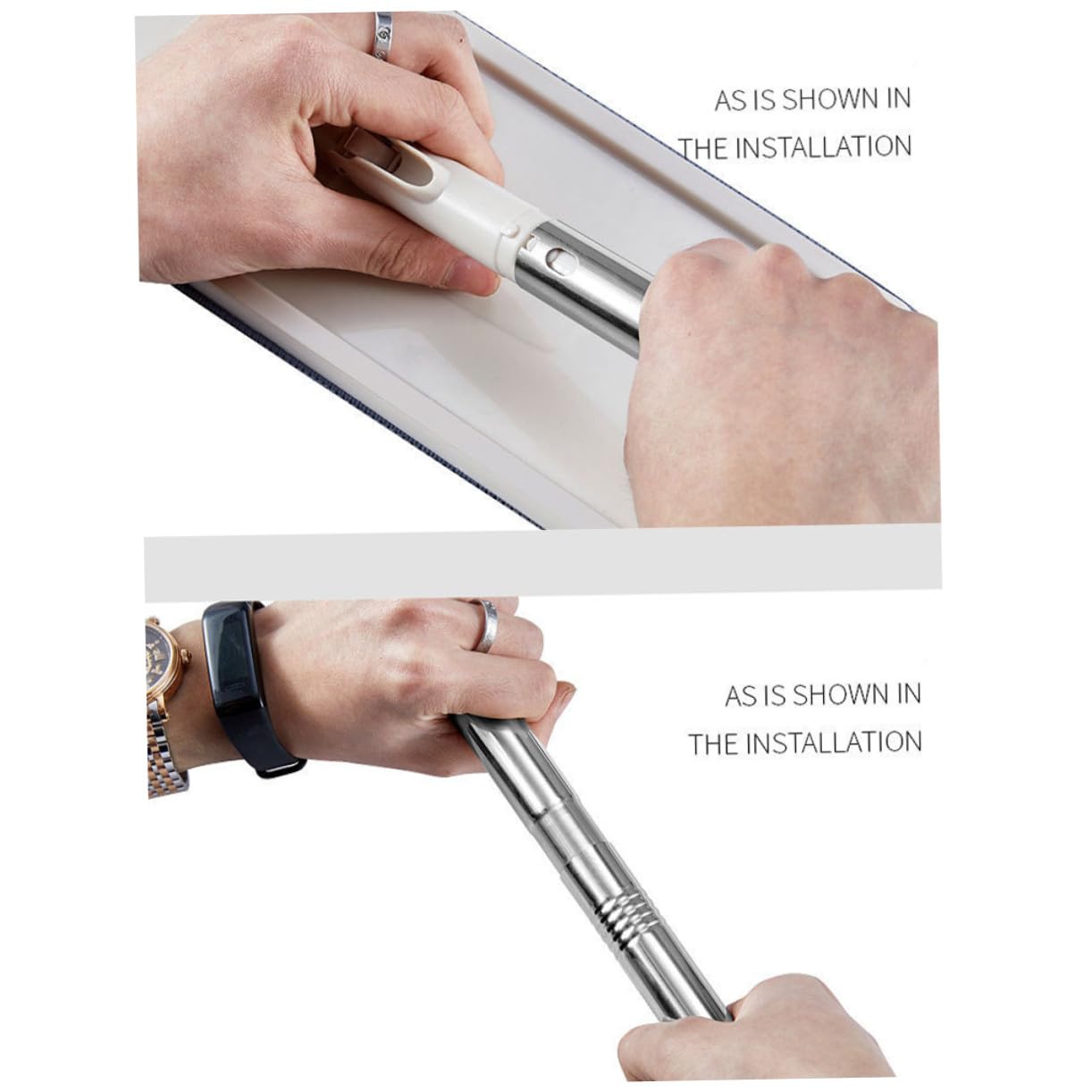 VALICLUD Fregona Plana Push Mop con Cubo Accesorios de Limpieza Doméstica Fibra Premium y Acero Inoxidable para Suelos Paredes y Esquinas Fácil Almacenamiento y Uso