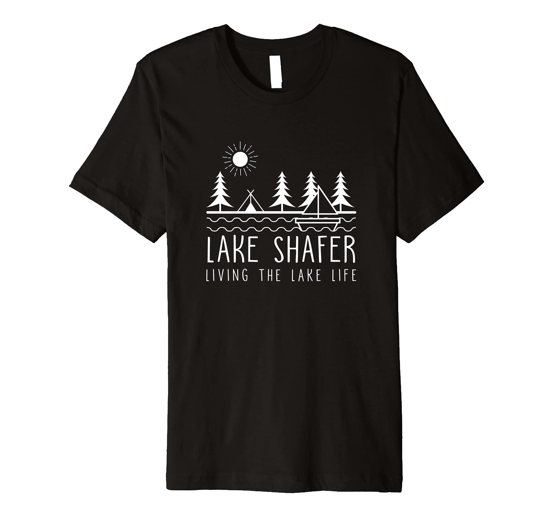 Living the Lake Life Lake Shafer Kayaking Indiana Kayak Premium T-Shirt