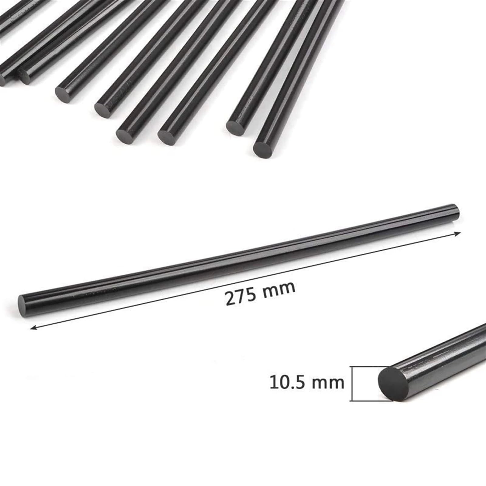 Colla a Caldo 15 Pezzi di Stick di Colla a Caldo 270 X11 mm Nero Stick di Colla a Caldo for la Riparazione di ammaccature della carrozzeria dell'auto progetti Fai da Te