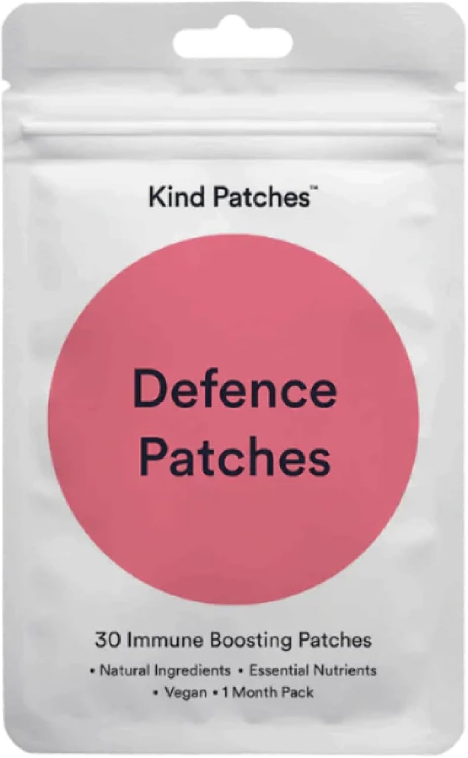 Kind Patches | Defence Patches | Immune System Support | Botanical Plant-Based Formula with Echinacea, Astragalu and Olive Leaf Extract, Vitamin C, D3 & Zinc | 30 Vegan Patches
