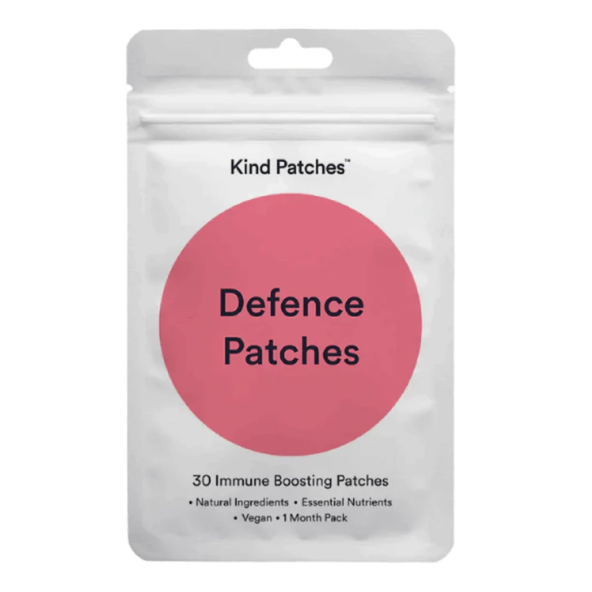 Kind PatchesDefence Patches | Immune System Support | Botanical Plant-Based Formula with Echinacea, Astragalus and Olive Leaf Extract, Vitamin C, D3 & Zinc | 30 Vegan Patches