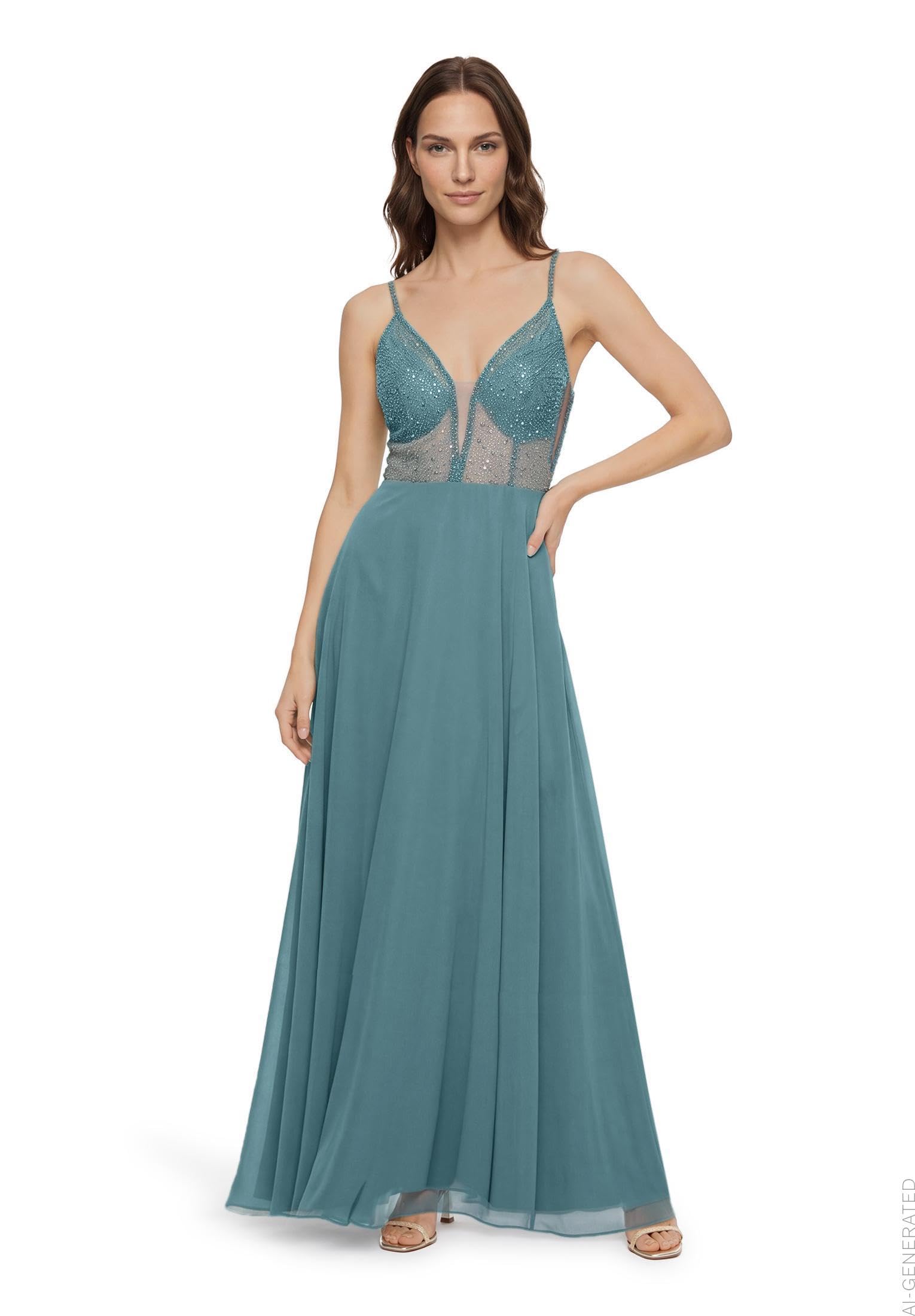 Vera Mont Damen Abendkleid mit Stickerei