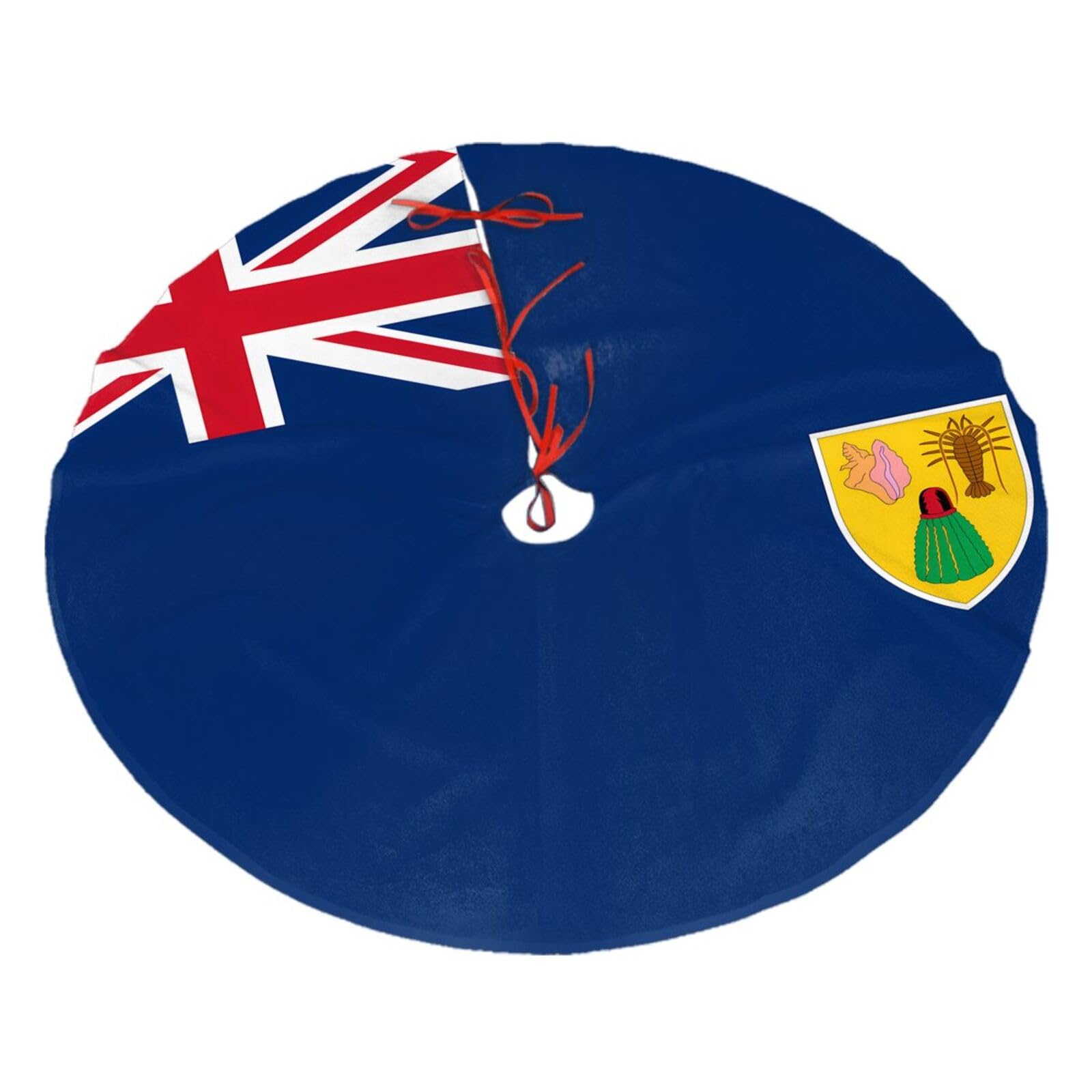 Flag of The Turks and Caicos Islands36 Christmas Tree Skirt Christmas Plush Tree Skirt Indoor and Outdoor Decoration
