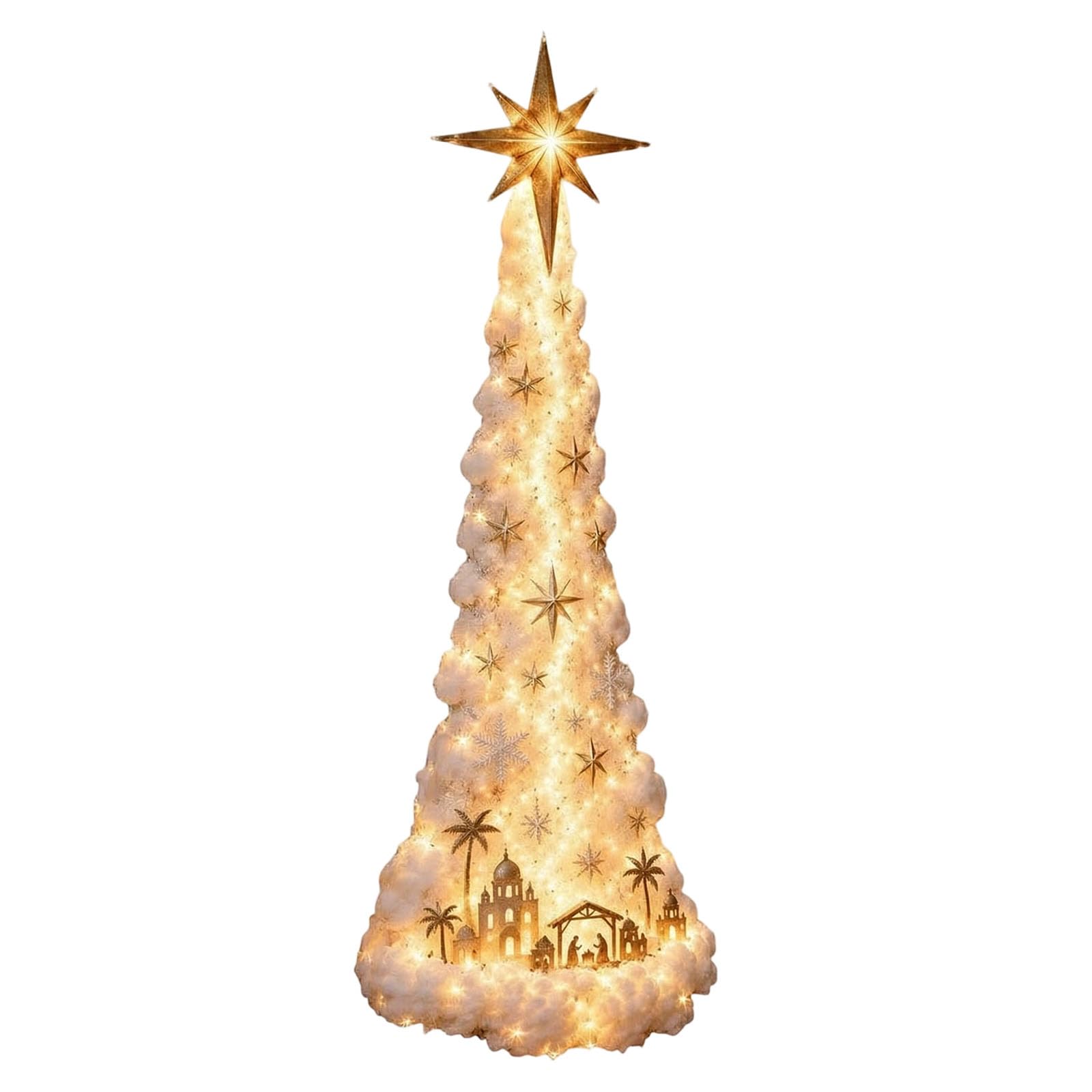 Christmas Magic Trail Wall Light, Cascading Christmas Wall Decor，Christmas Decor with Warm White Glow Sparkling Cascading Snow Light for Home Office Store Decor A Little Xmas Magic