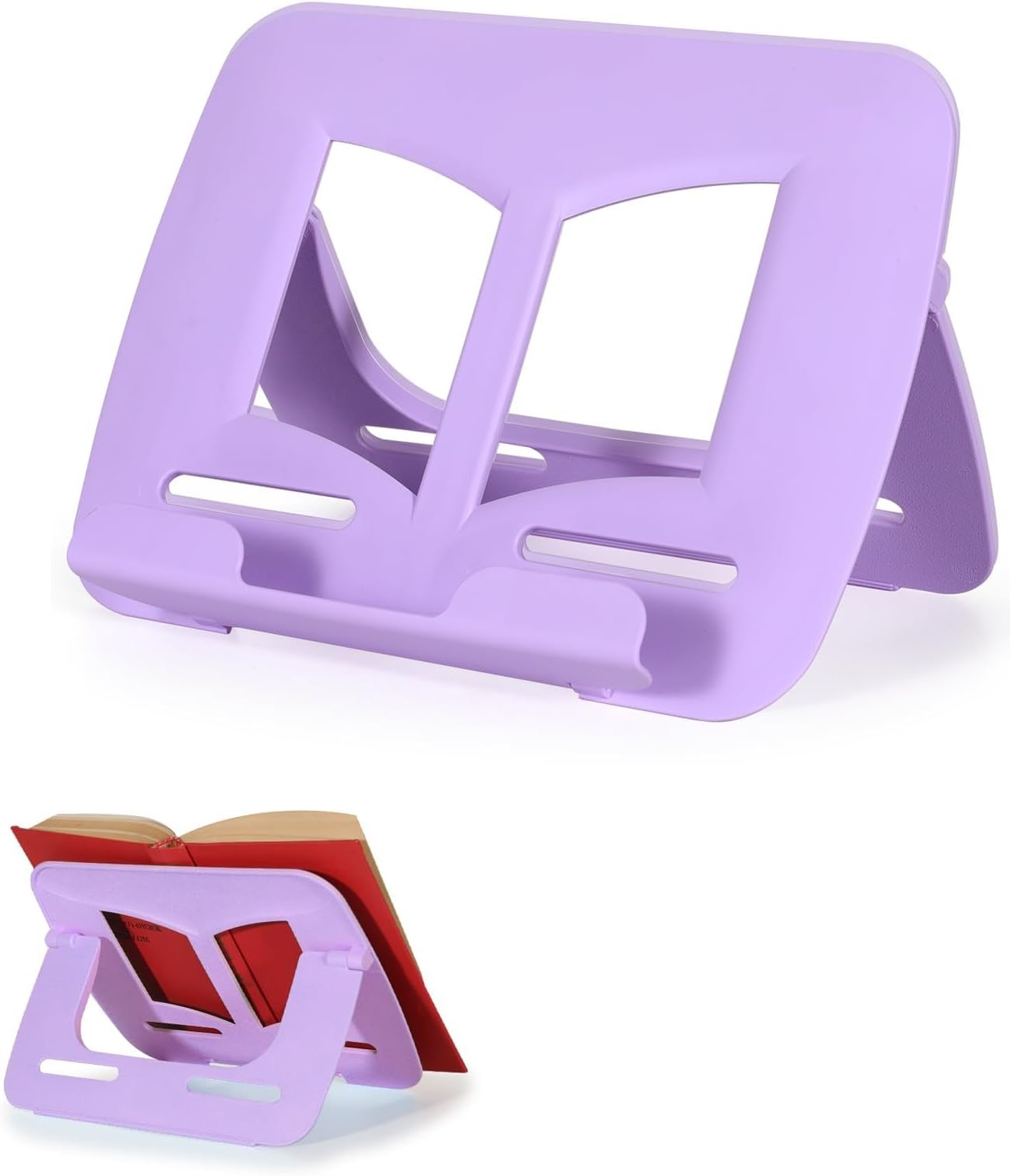 New Book Stand Holder For Reading Adjustable Not Prone To Rust And Corrosion (Purple)