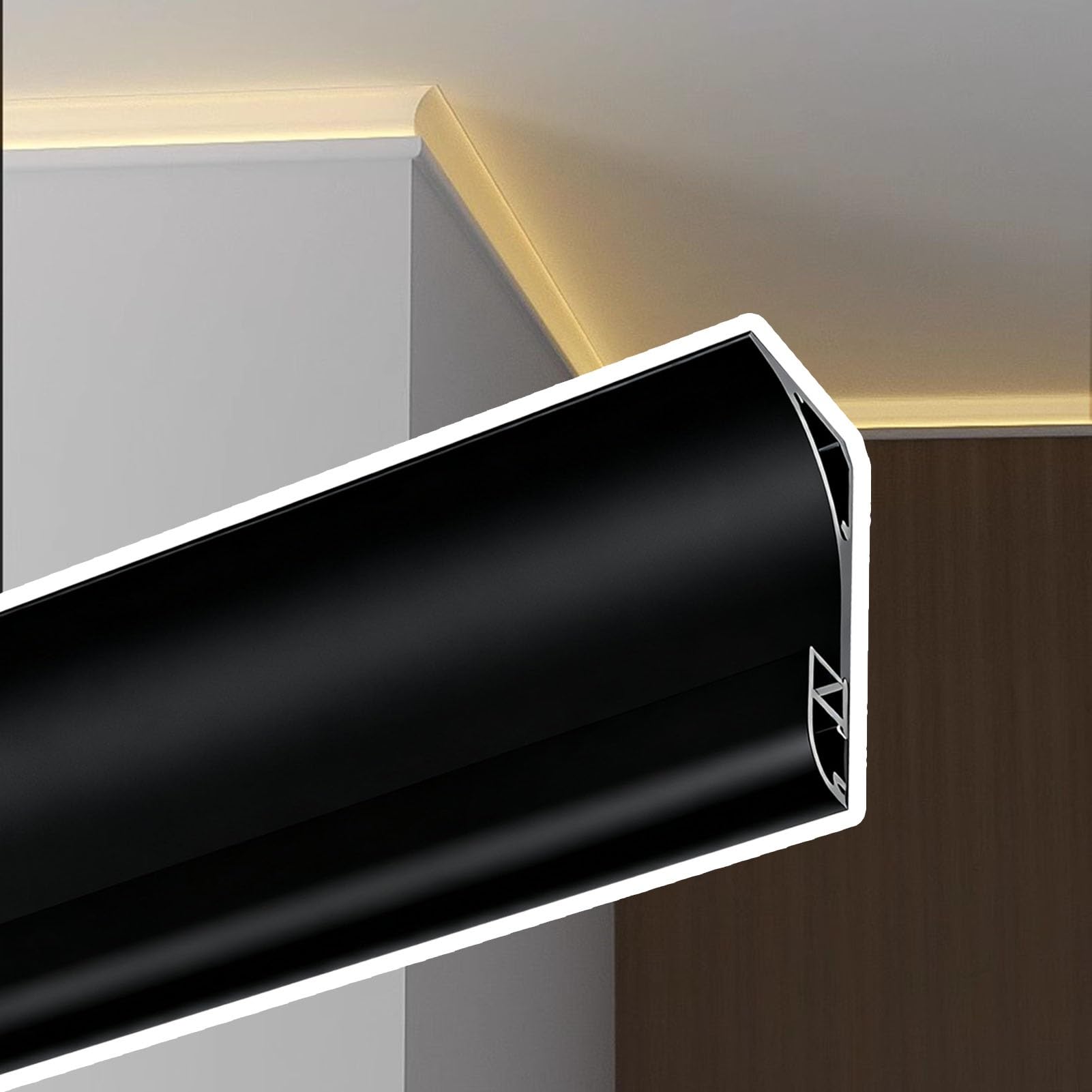 Pośredni kanał oświetlenia, dyfuzor światła LED, aluminiowa prowadnica obudowy do sufitu i gzymsu ściennego