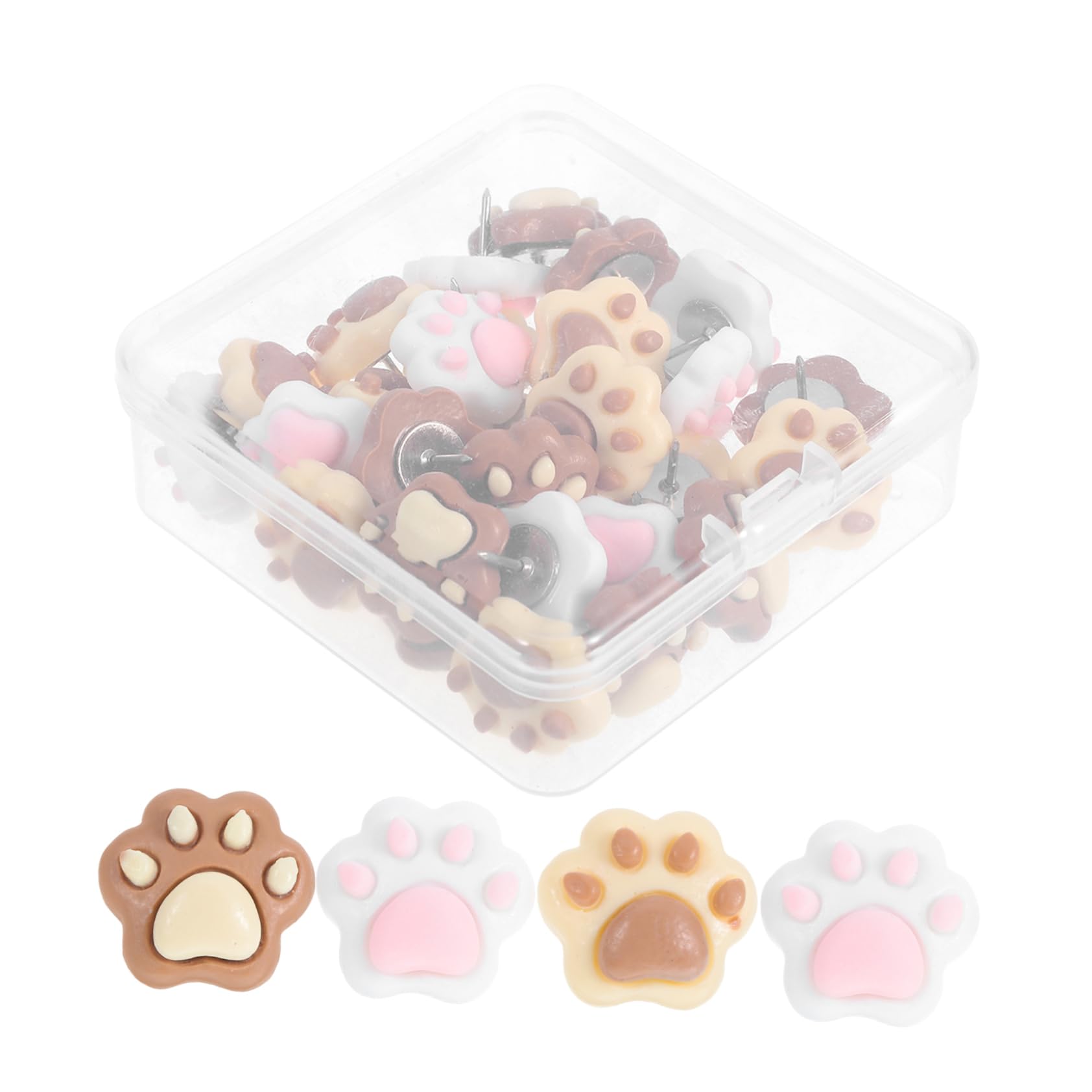 GARIOUANS 30PCS Dog Paw Push Pins for Cork and Felt Boards Resin and Metal Thumb Tacks Decorative Bulletin Board Accessories for Home Office Desk Organization