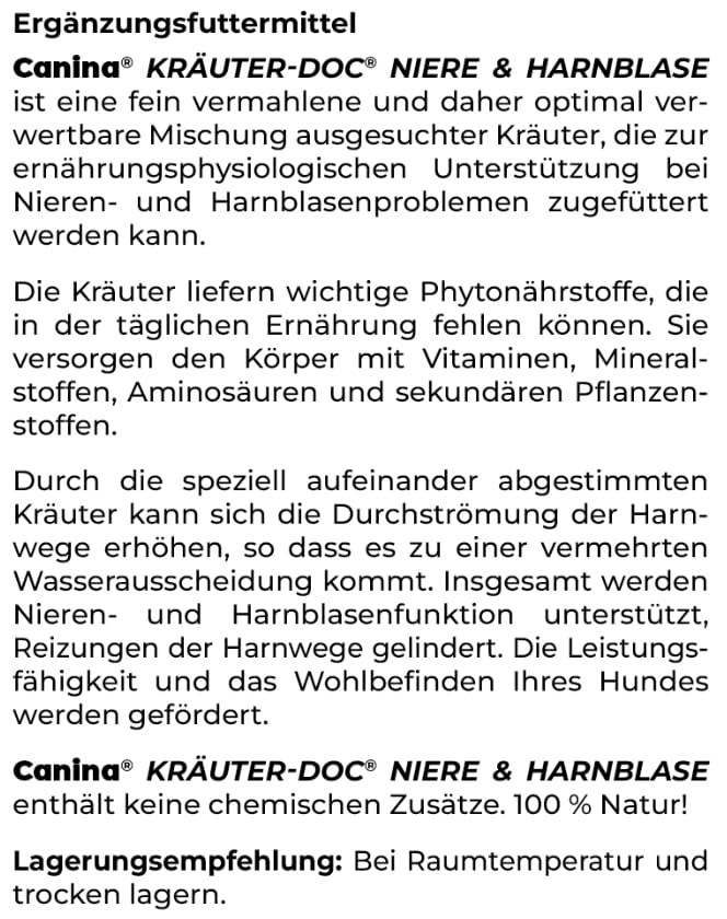 Canina Kräuter-Doc Niere und Harnblase,300g