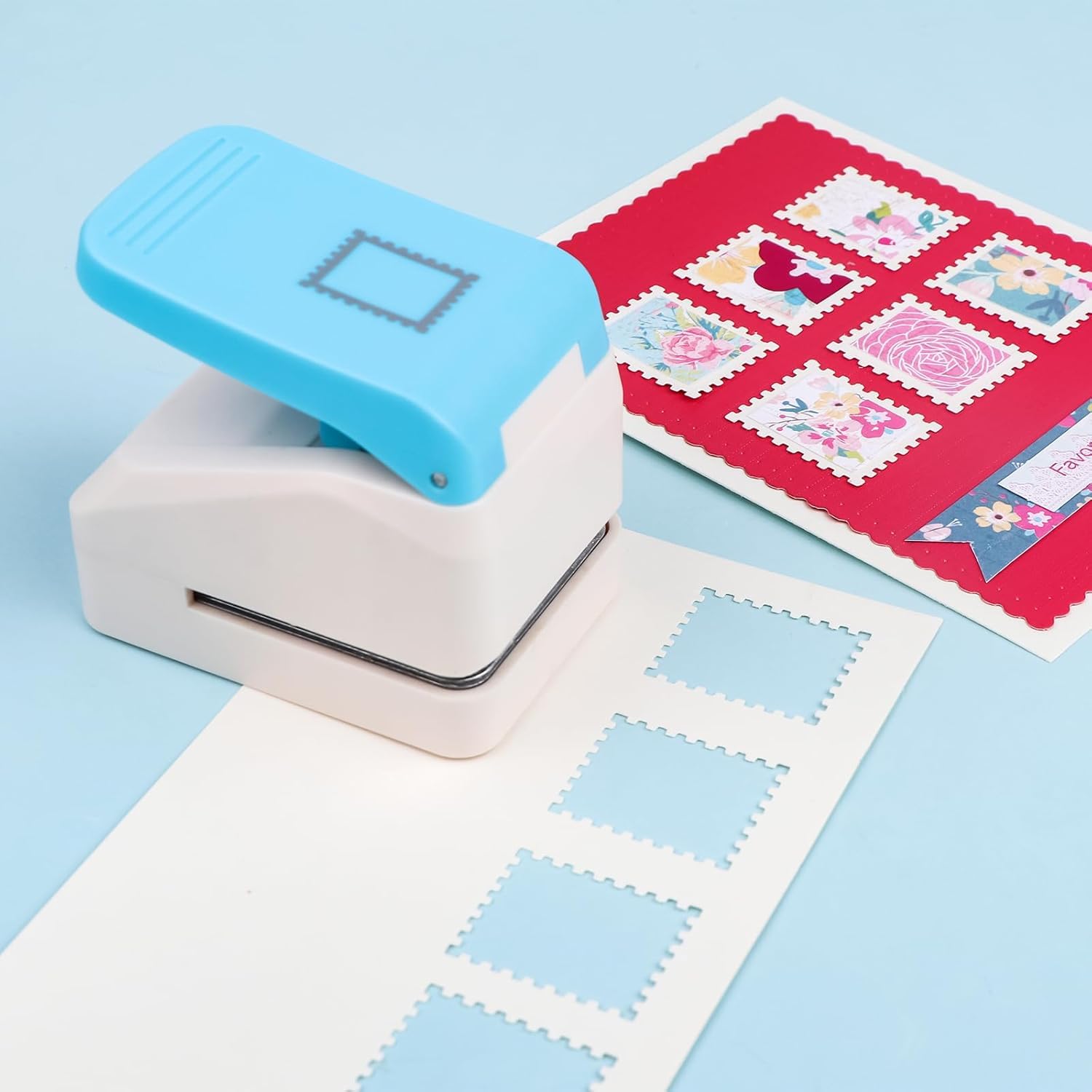 Stamp Punch 1piece, Postage Stamp Paper Punch 1x0.8in & 1x1in, Scrapbooking Card Making Paper Punch for Journaling DIY Crafts - Image 3