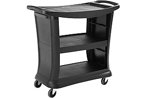 Rubbermaid Commercial Carts with Wheels | Two Shelf Utility Cart for Commercial Use
