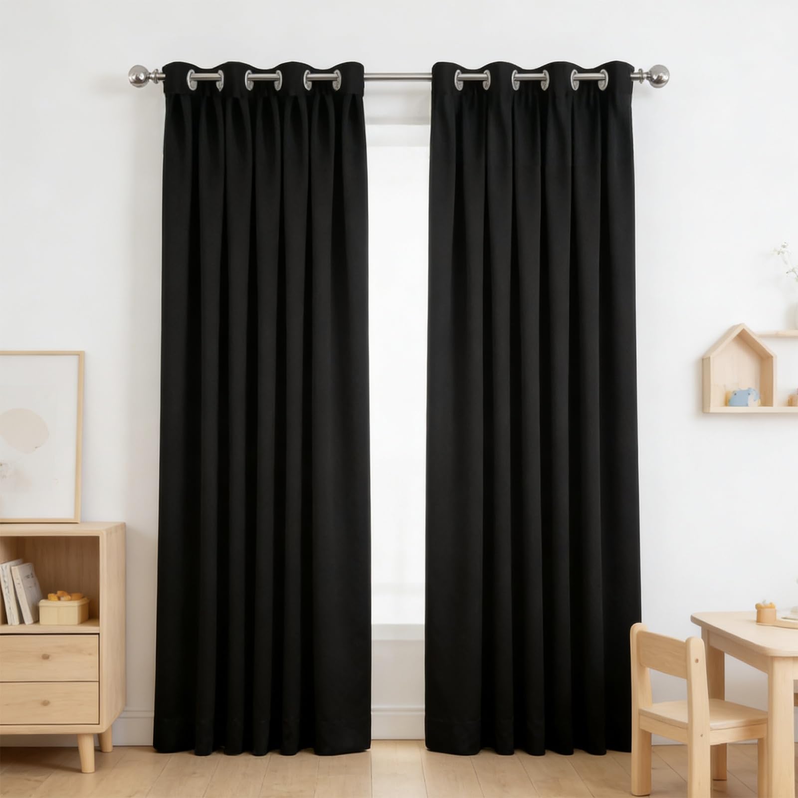 Rideaux Opaques Bloquer Lumiere Chaleur Rideau Anti Froid Noir