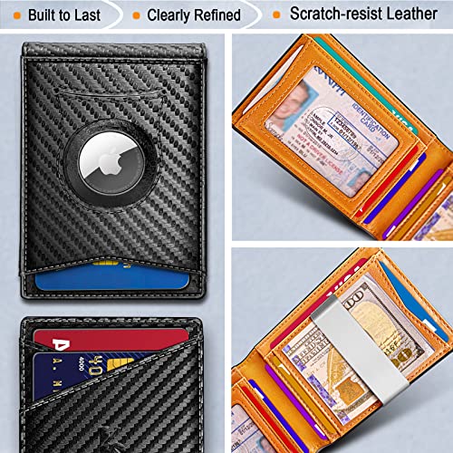 Ks Mens Wallet For Airtag Or Standard Use, Slim Front Pocket Wallet Money Clip 11 Cards Rfid Blocking,No Hole #TOP2