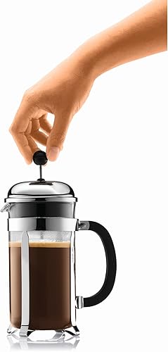 Vista 4 de Bodum Chambord - Cafetera de prensa francesa, Jarra de vidrio, Cromado