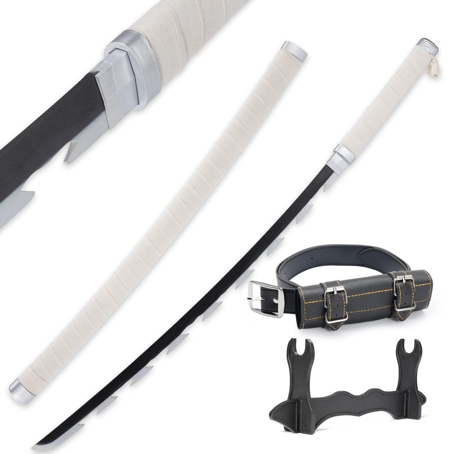 Cold Blade Demon Katana Sword - 41 inches Anime Katana Replica with Belt and Stand - Durable Sword Perfect for Cosplay - Nichirin Sword with Authentic Design