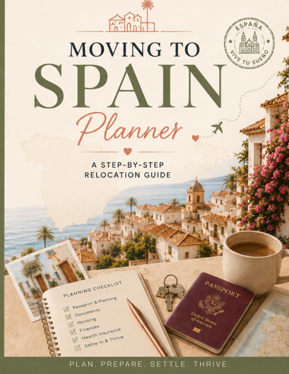 Moving to Spain Planner: A Step-by-Step Relocation Guide with Checklists, Trackers, Spanish Phrases, Visa Planning Tools, and Real-Life Insights