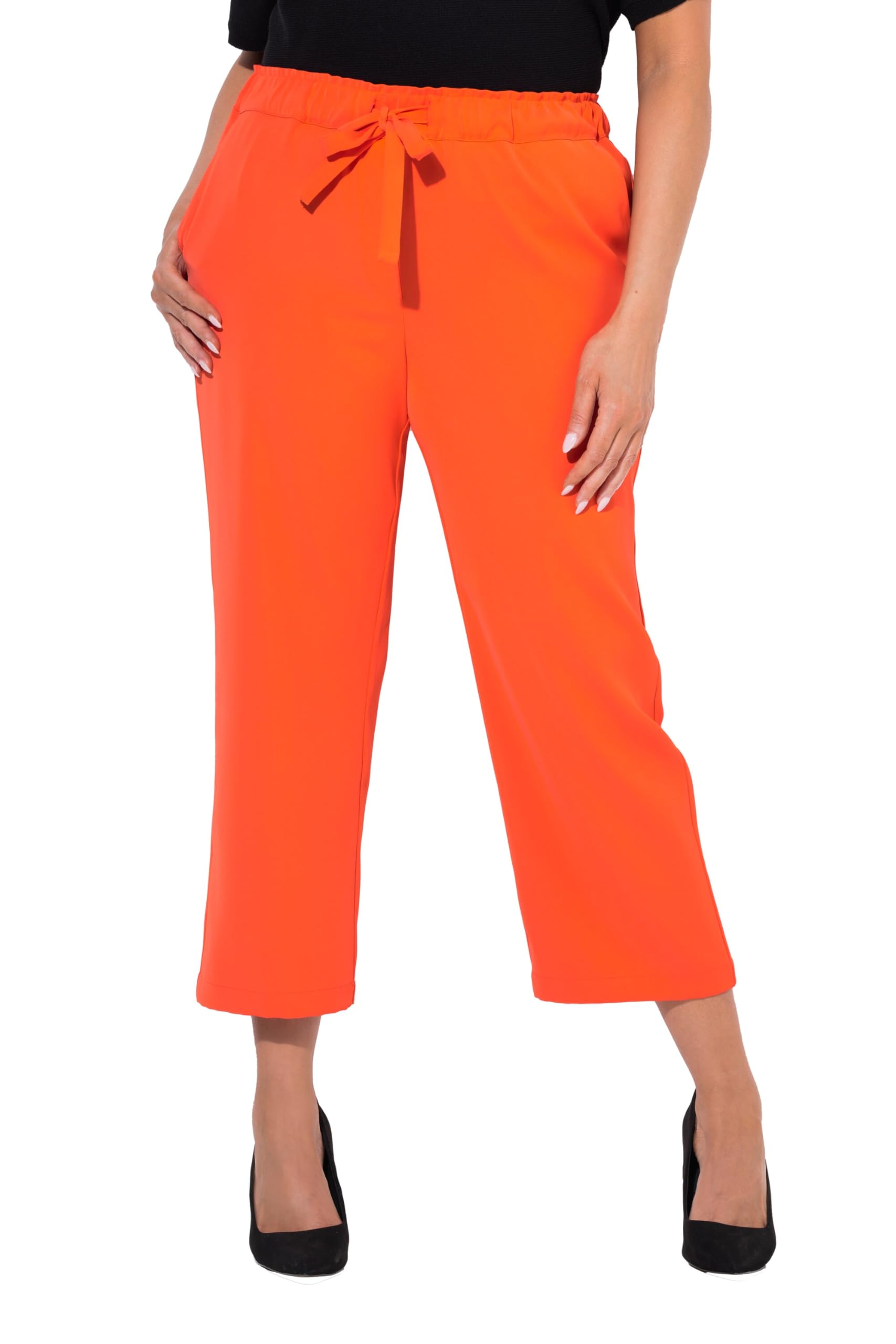 Ulla Popken Damen große Größen Übergrößen Plus Size 7/8-Hose, Bügelfalten, Elastikbund 813826