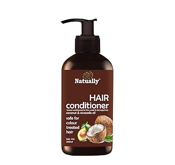 Natually Hair Conditioner | With Coconut and Avocado Oil | Used For Hair Fall Control And Hair Growth | Paraben-Free | Quantity - 200 ml (Pack Of 1) | For Damaged And Thin Hair