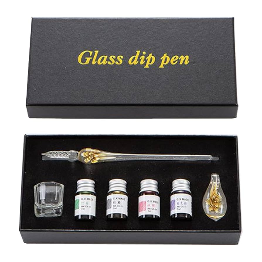 ガラスペン インク セット ペン置き ガラスディップペン プレゼント ガラスペン セット ガラスディップペン インク つけペン 硝子