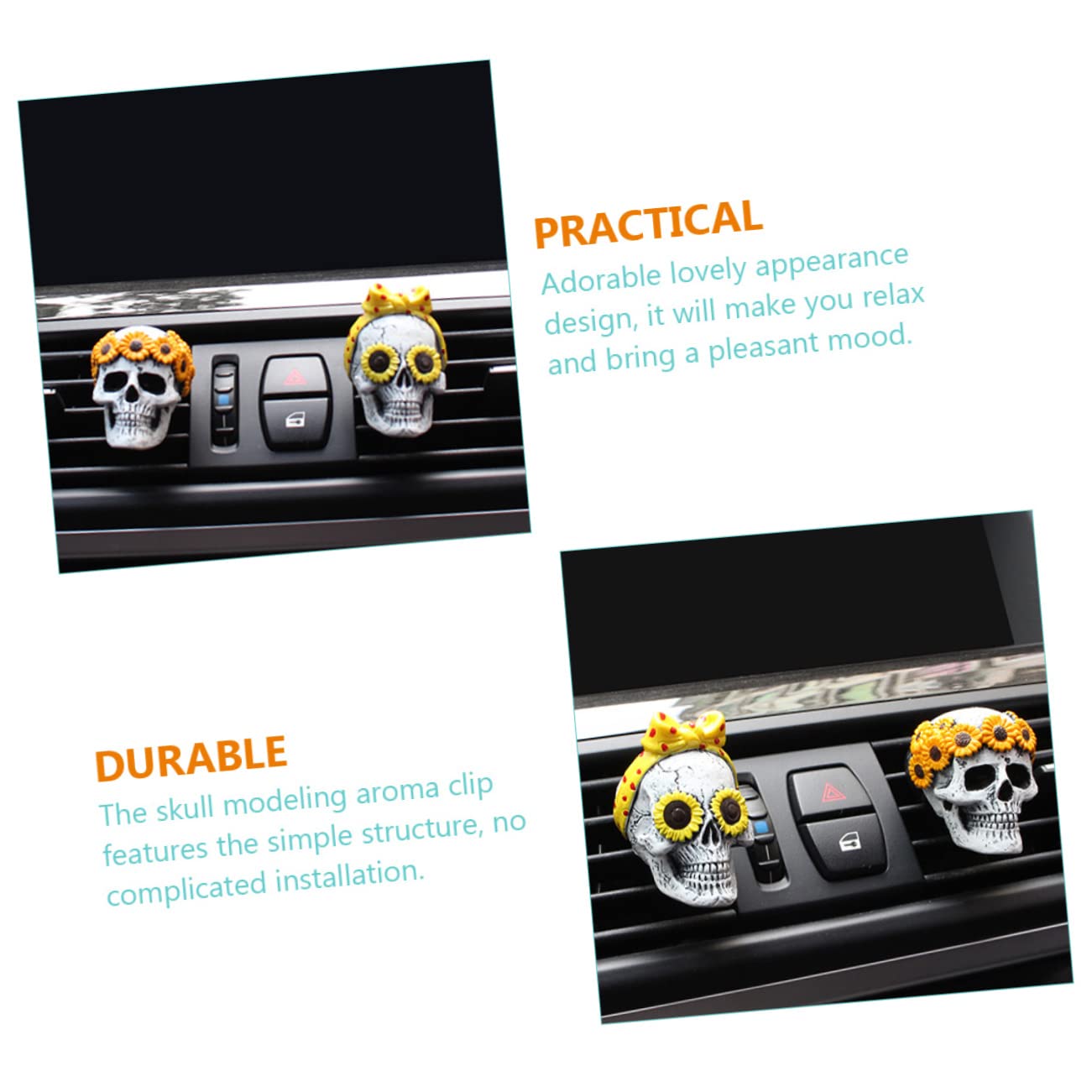 Gatuida 6 Piezas Coche Cabeza Fantasma Aromaterapia Difusor De Aroma Ambientador Automático Ambientador De Aire Divertido Coche Difusor Clip De Ventilación Difusor De Ventilación De Aire