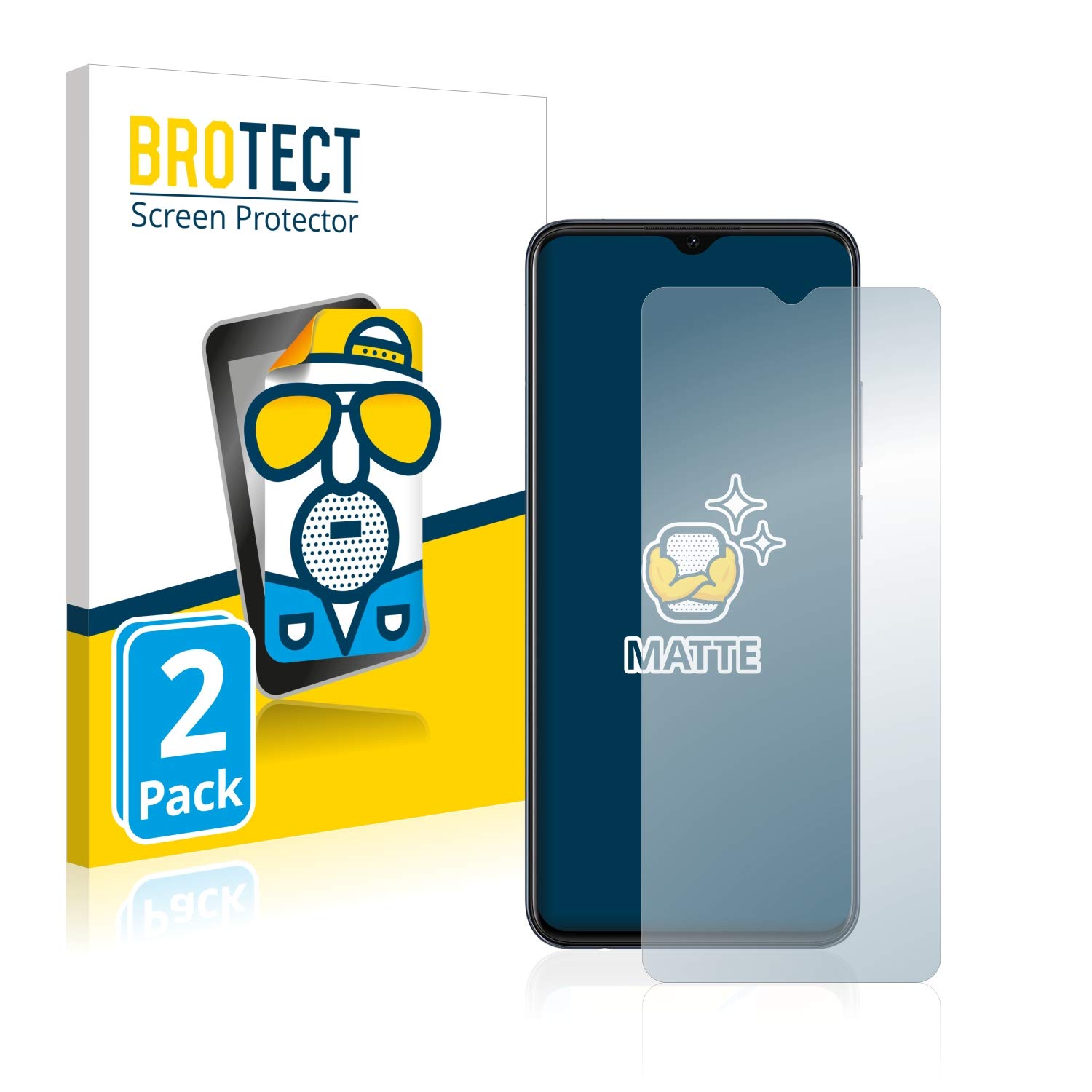 BROTECT 2x Anti-reflective Protective Film for Oppo Find X3 Lite Anti-Glare Screen Protector, Matt, Anti-Glare BROTECT 2x Anti-reflective Protective Film for Oppo Find X3 Lite Anti-Glare Screen Protector, Matt, Anti-Glare