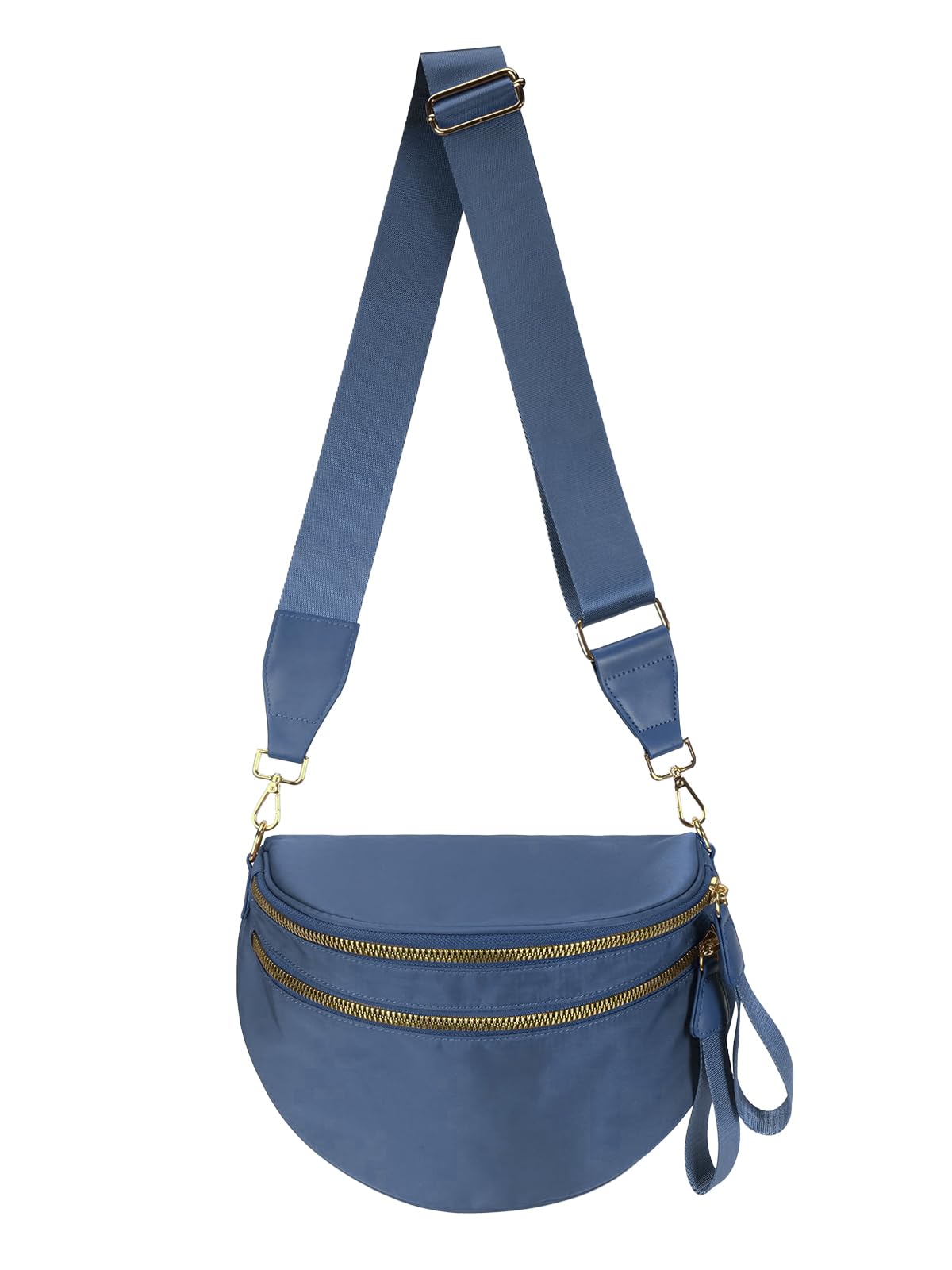 Pure Colour Crossbody Bag Bum Bag for Women,Spacious Purse Fanny Packs Belt Bag,Oversized Bum Bag (Colour Bum Bag-Monet Blue)