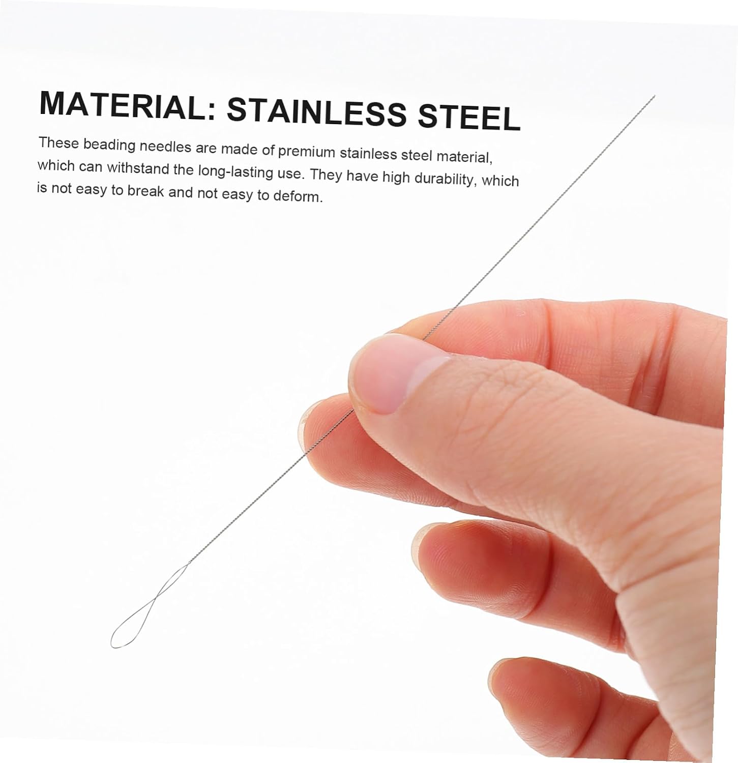Uonlytech 2Pcs Twisted Beading Needles Ultra-Thin Long DIY Yarn Threading Tools for Rice Beads Spacer Pearls Craft Projects Embroidery Accessories