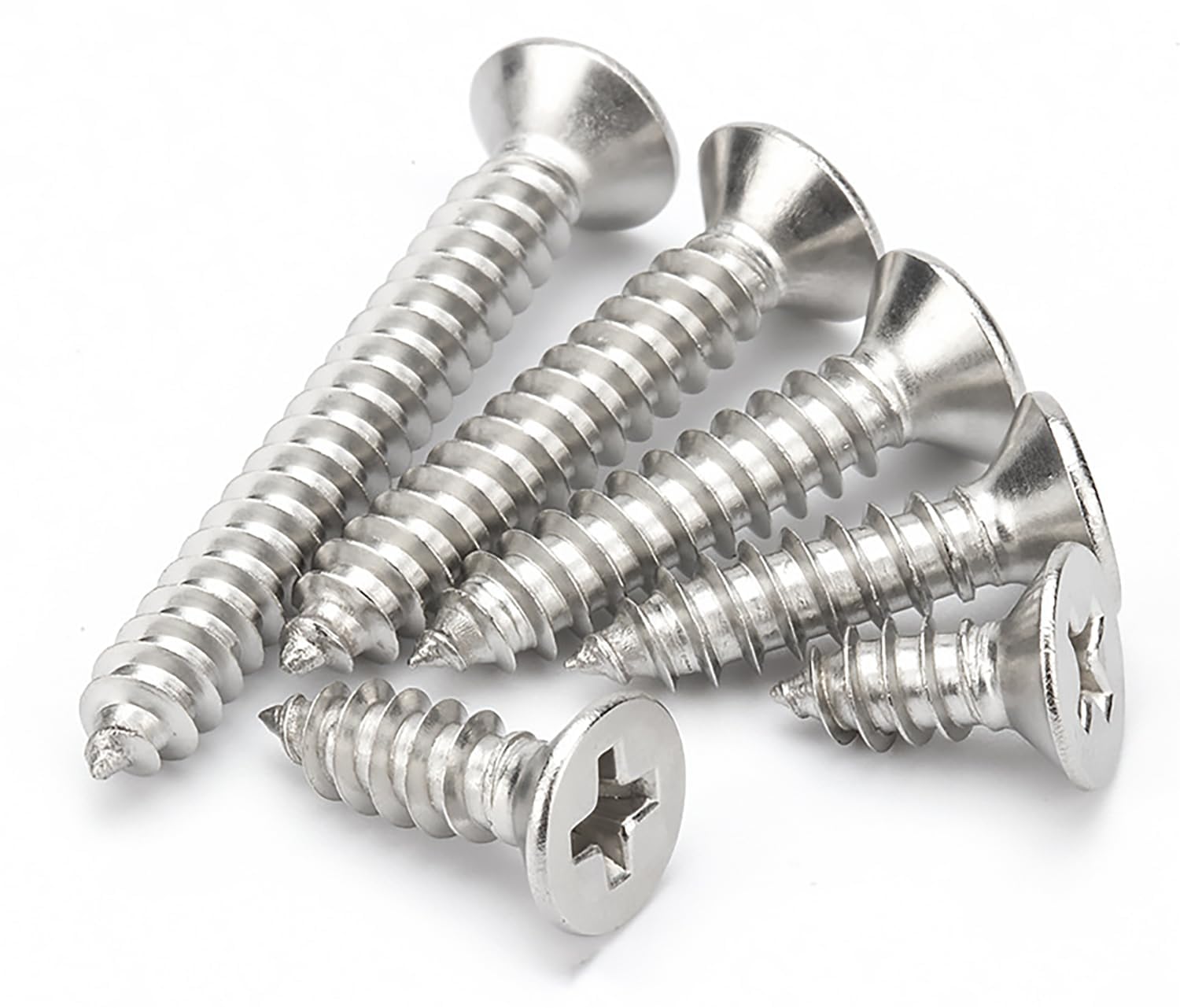 M4x40mm Phillips Flat Head Wood Screws 304 Stainless Steel Self-Tapping Full Thread for Wood/sheet-metal/plasterboard(50pcs) โ image 1