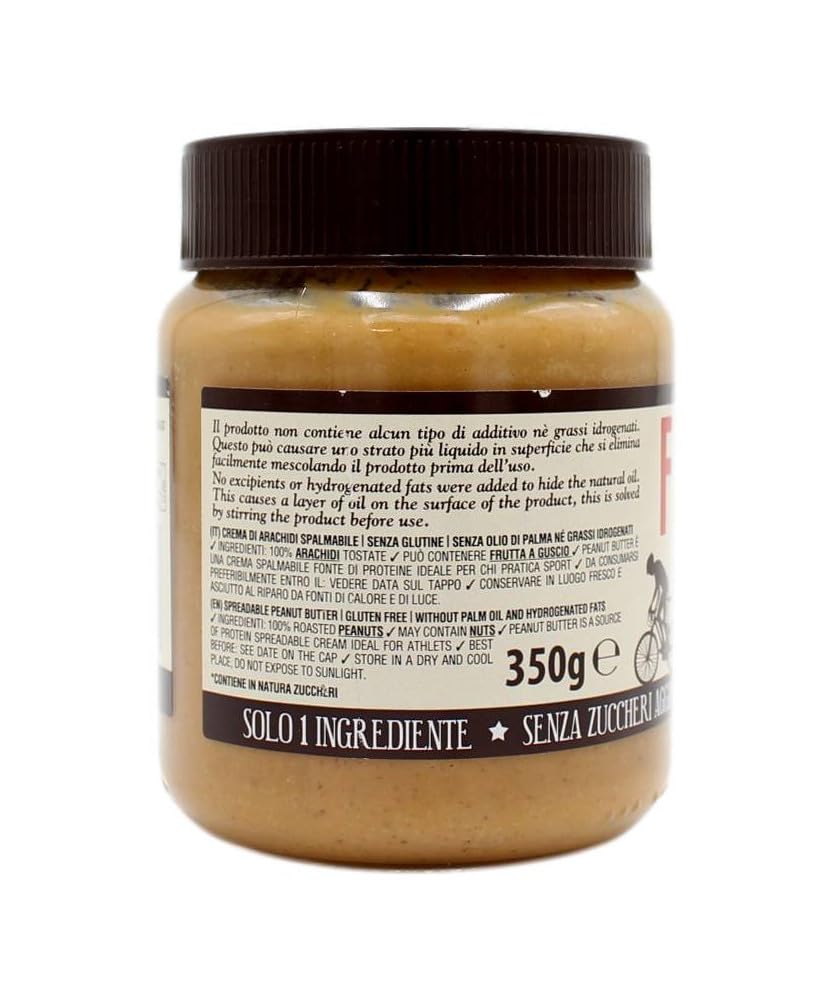 Burro di Arachidi Fiorentini 350 gr x 12 pz • Peanut Butter, Crema di Noccioline 100% Tostate Spalmabile Senza Glutine e Zuccheri Aggiunti (12 confezioni)