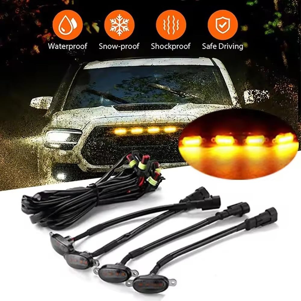 Luces LED para Parrilla Delantera de Carreras Ford Ranger T6 T7 T8 2015-2024, Accesorios Exteriores para automóviles.,A Yellow