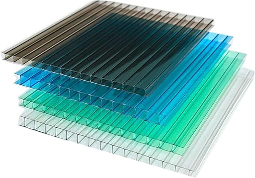 48 Sheets of Double-Walled Polycarbonate Roofing Panels, Lightweight and Shatterproof, Suitable for DIY, Greenhouses, Sheds, and Outdoor ApplicationsClear,50X50cm-4mm