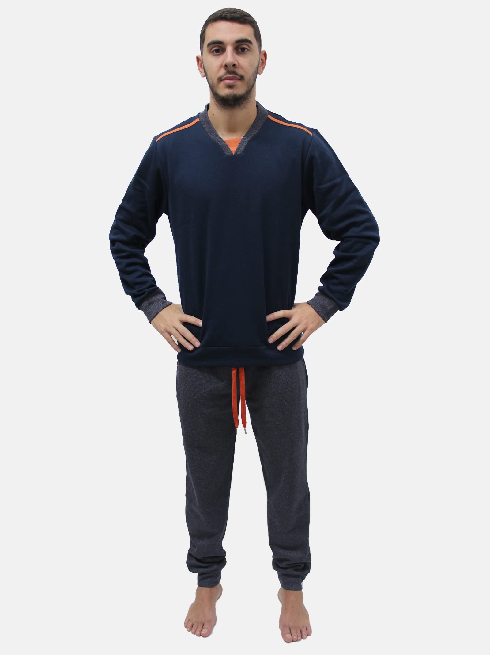 Pijama Escote en V para Hombre en Cálido Algodón ATLETA 4417 - Ferrucci