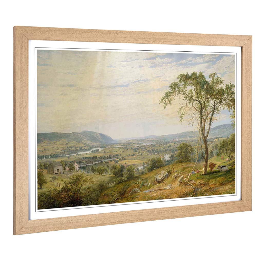Big Box Art Framed Print of Jasper Francis Cropsey The Valley Design | Wall Art Picture | Home Decor for Kitchen, Living Room, Bedroom, Hallway, Oak, A2 / 24.5x18 Inch / 62x45cm
