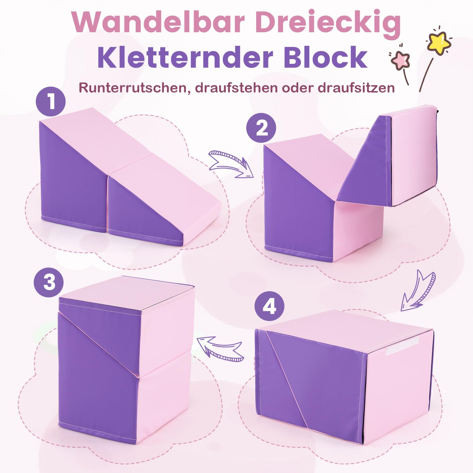 Set grote zachte bouwstenen 64 Q blocks - educatief en duurzaam materiaal