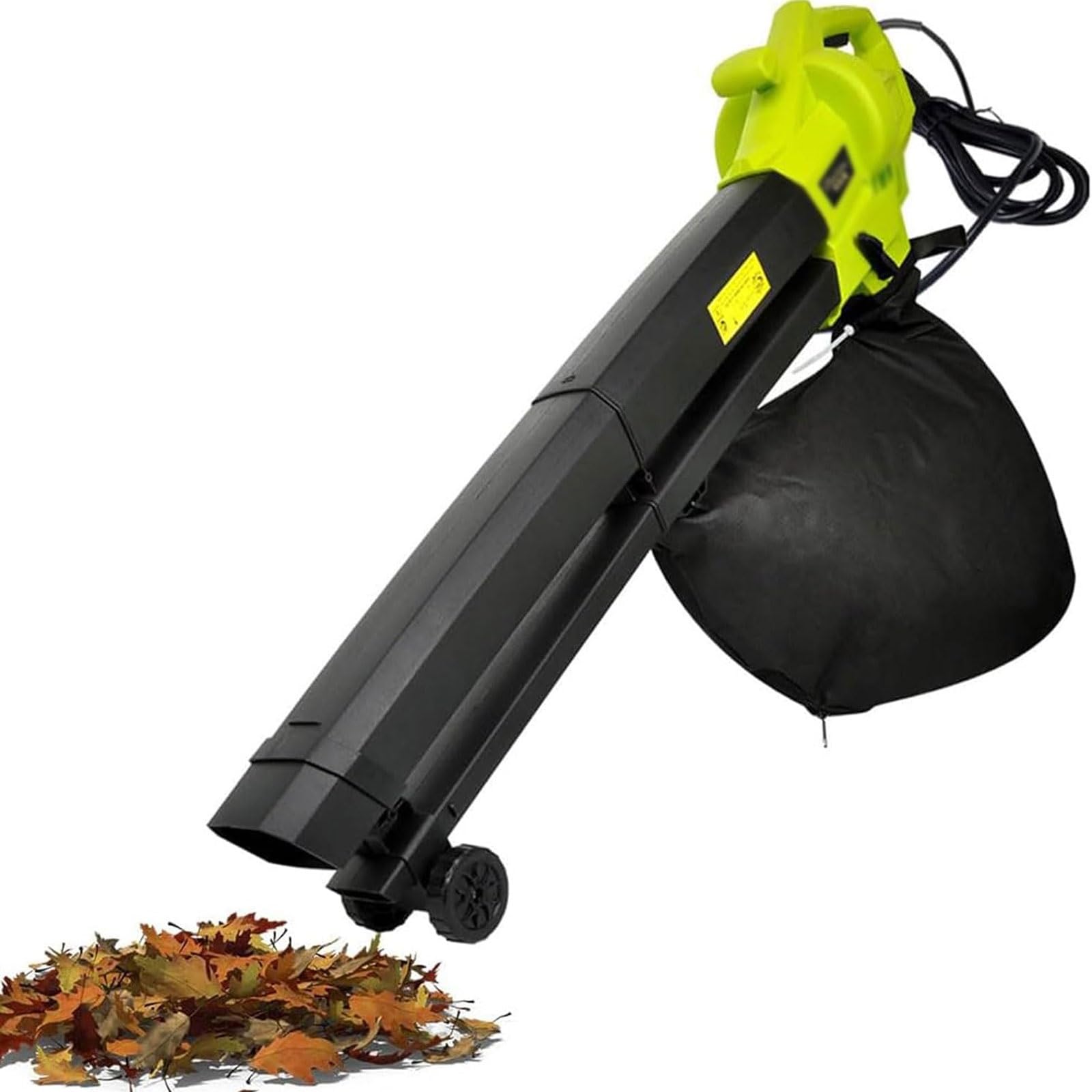 Soplador de hojas al vacío, aspiradora de jardín de 3000 W y trituradora con bolsa de recogida de arena de hojas de 40 l, adecuado para jardín y paisajismo