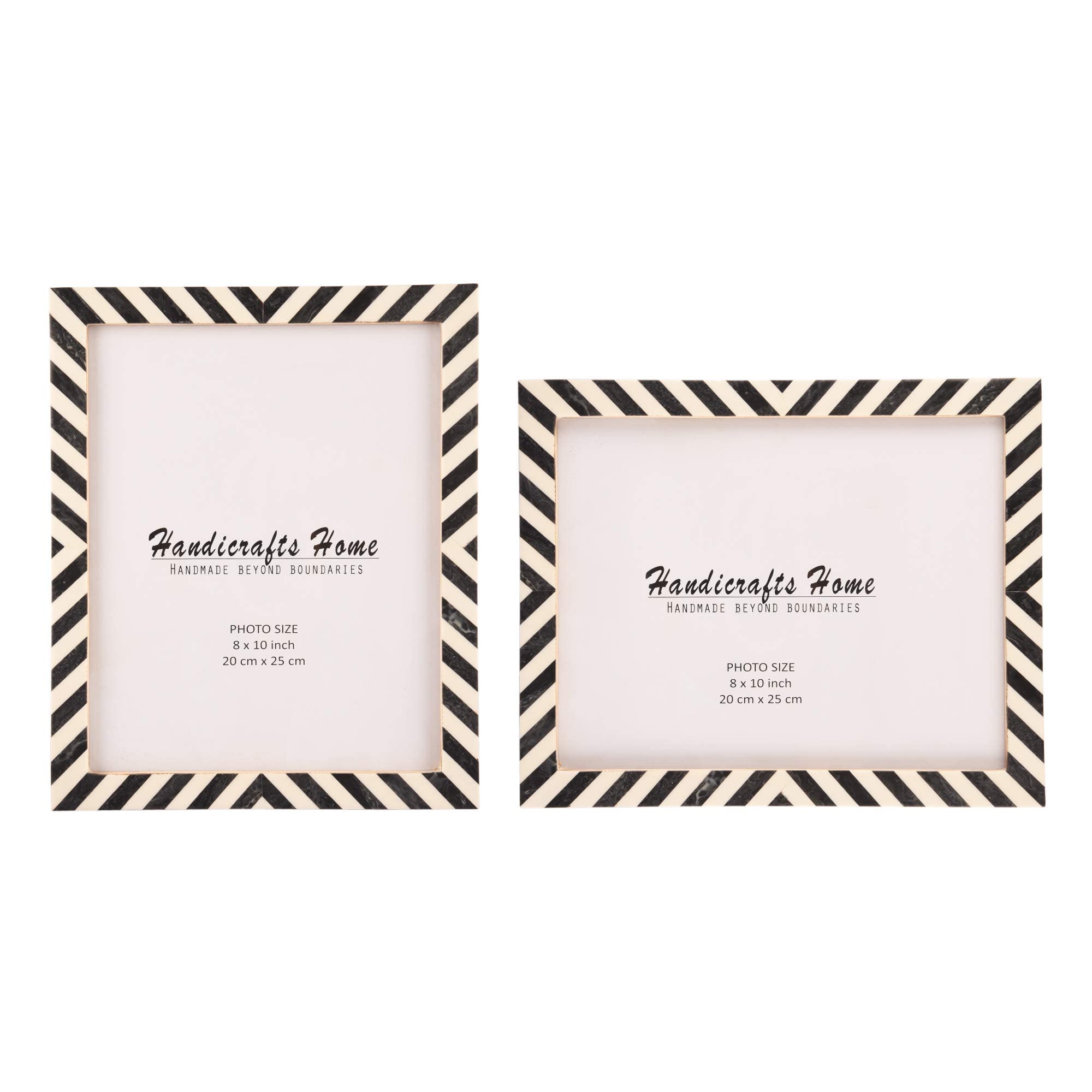 Handicrafts Home Black & White 8x10 Picture Frame Set of 2, Vintage Photo Frames for Wall or Tabletop Display, Bookshelf, Family Wall Decor, Gallery Wall Frame Set, Multi Picture Frames Collage