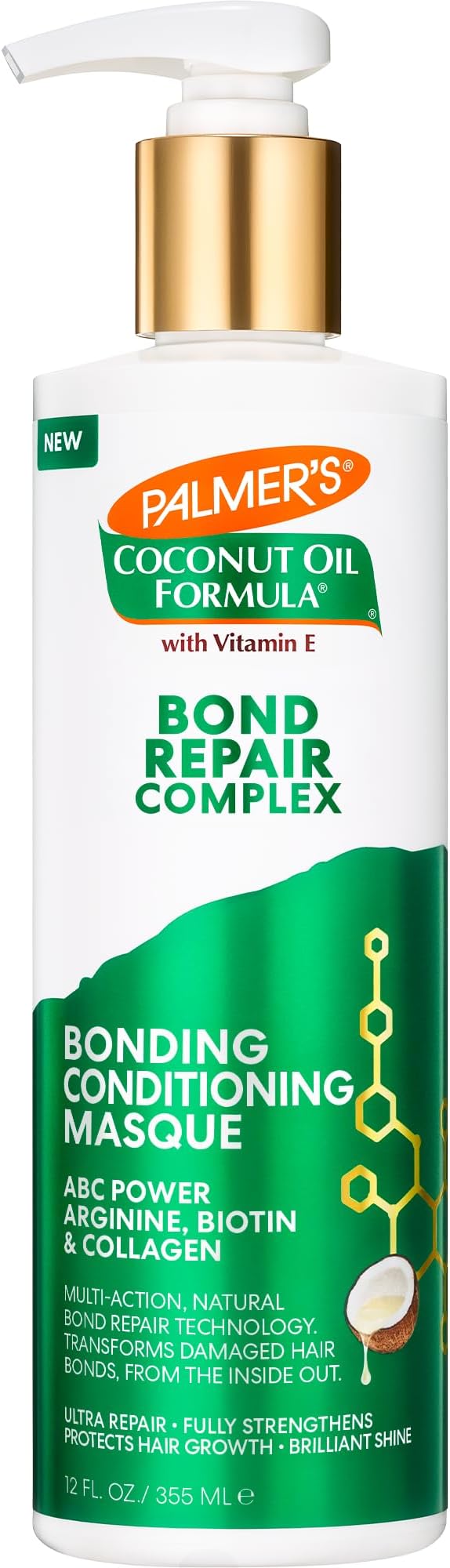 Amino Bonding Complex Hair Mask, Intense Conditioning Masque Pack with Coconut Oil & Vitamin E, Heat Protectant, Anti Frizz, Adds Shine, Protects Hair Growth, All Hair Types, 355ml bottle