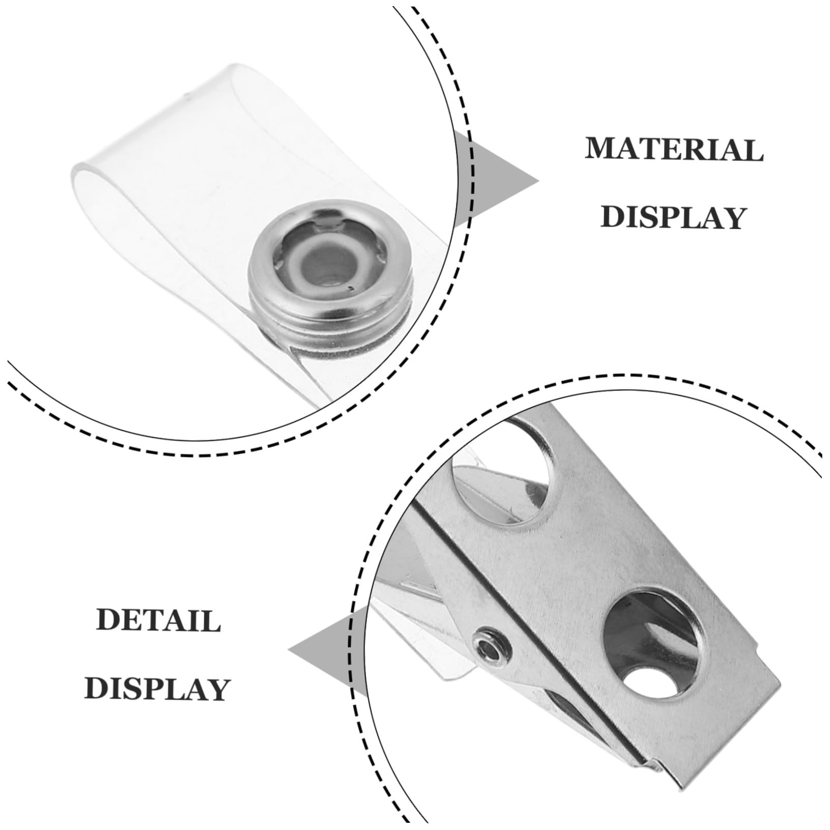 Porta Credenciales de Metal Plata 120piezas Plástico y Metal | Clips de Insignia de Metal, Clip de Identificación, Decoracion Colegio, Tarjeteros para Oficina y Estudiantes