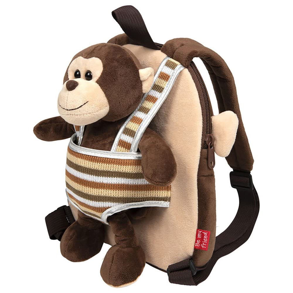 PERLETTI Plush Backpack 25 cm with Removable Monkey, Colour, One Size, Casual