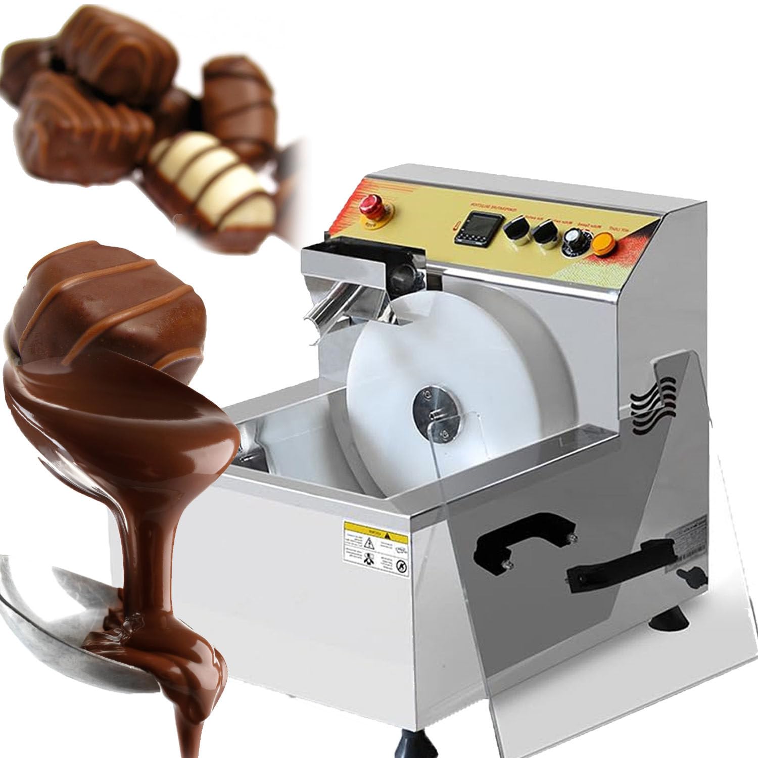 Templadora de Chocolate de 12,4 L, Fundidora de Chocolate Profesional de 600 W, Ideal para la ElaboracióN Profesional de Chocolate y Dulces, para Leche, Café y Queso
