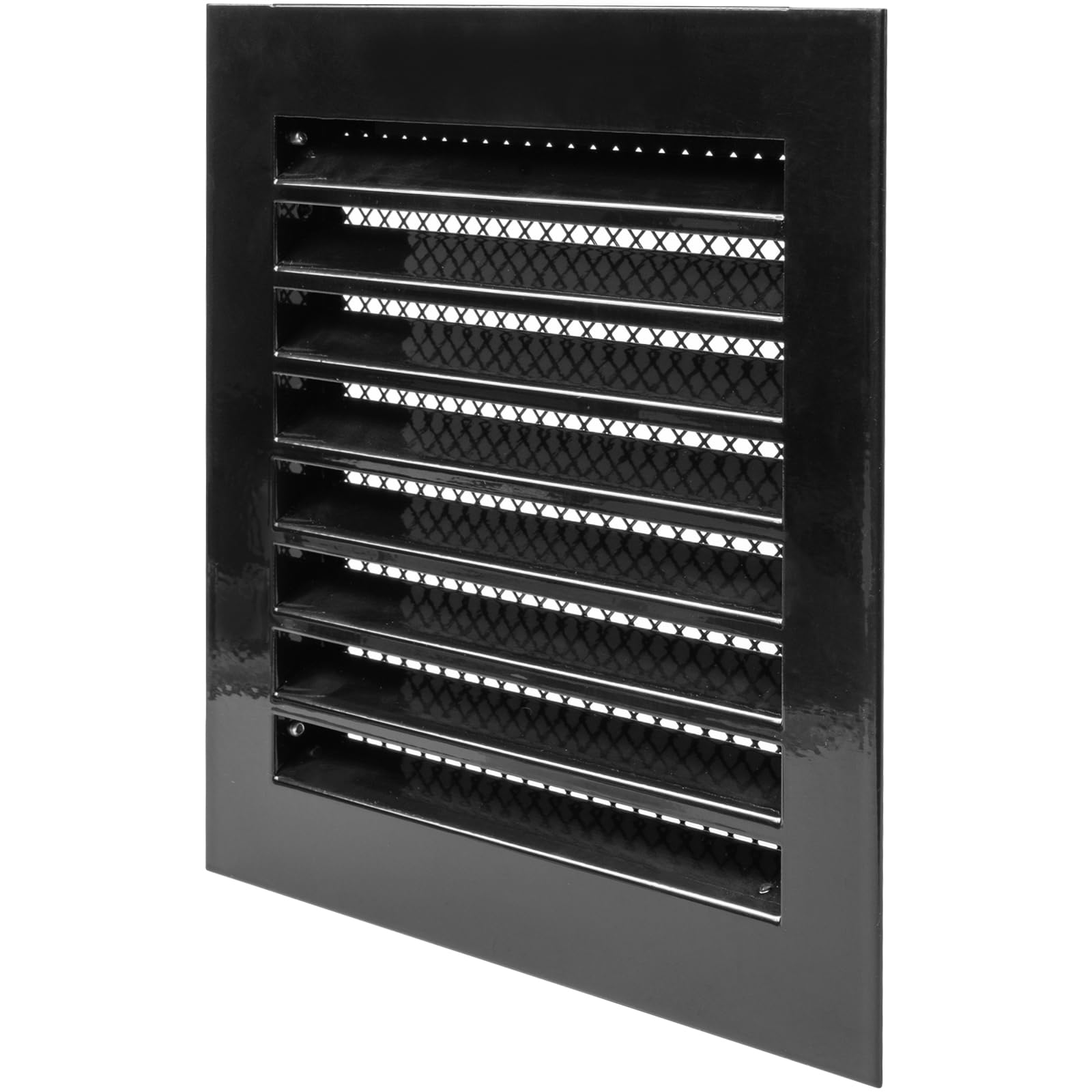 Grille d'aération carrée noire 20x20 cm Vent Systems avec moustiquaire intégrée
