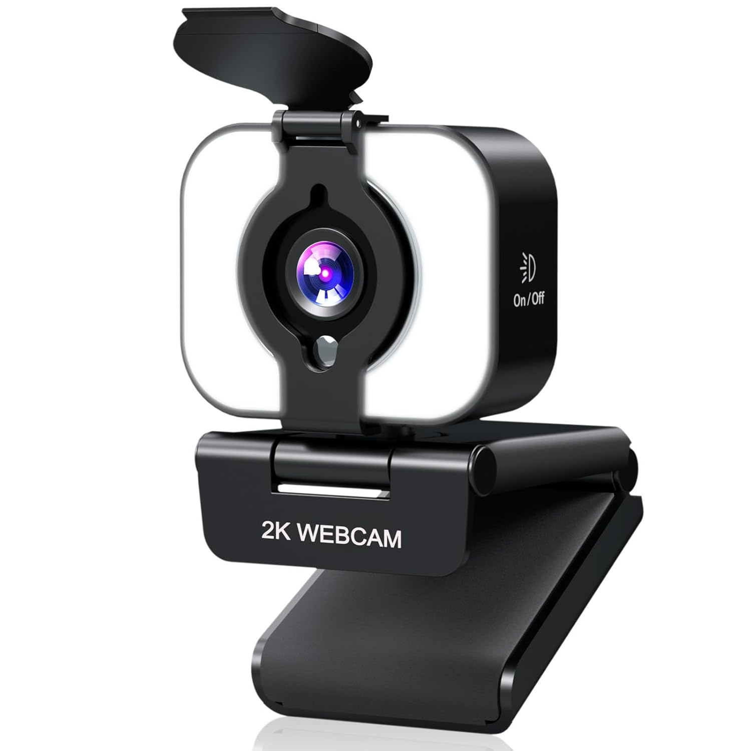 MELCAM 2K Webcam for PC Web Camera with Microphone Light Privacy Cover Plug and Play Autofocus USB Computer