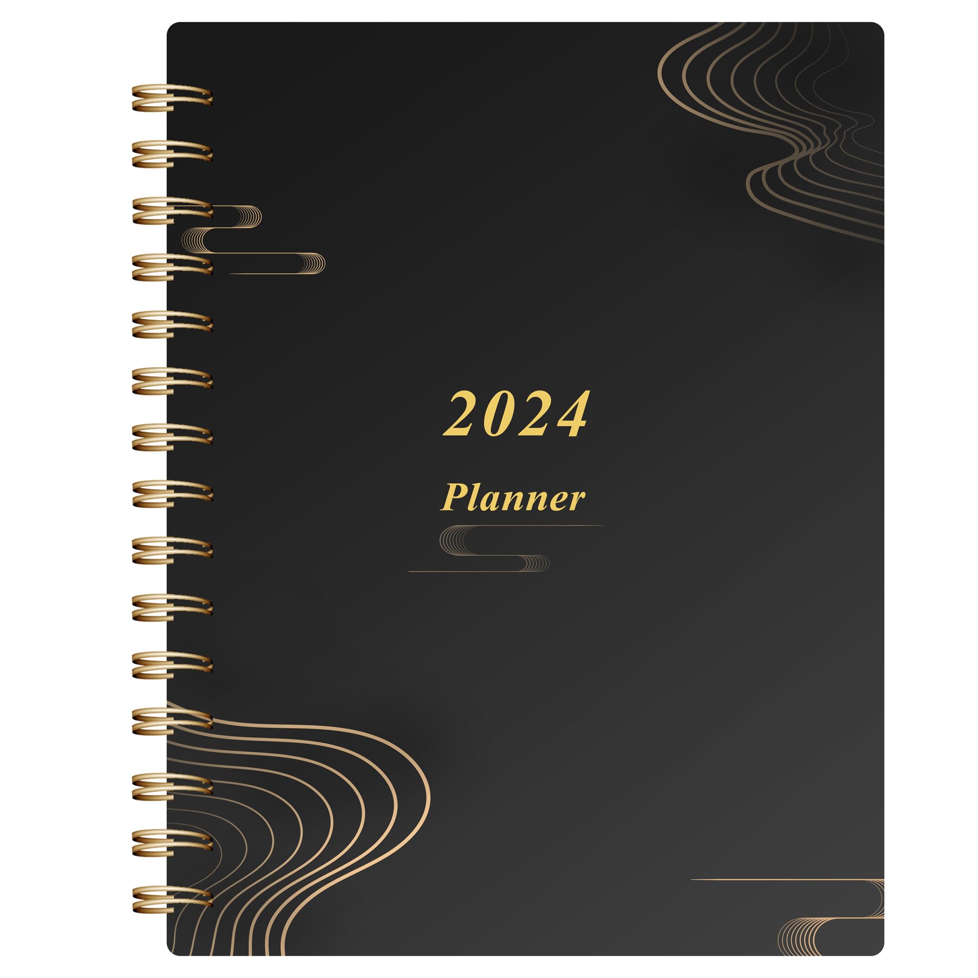 Weekly Monthly Academic Planner 2024-2025 - Weekly Planner Jan 2024- Dec 2024, 12 Month 6‘’X8.3‘’, with Upgrated Thickened Flexible Cover, Twin-Wire Binding, for School, Teacher, Student, Enterprise…