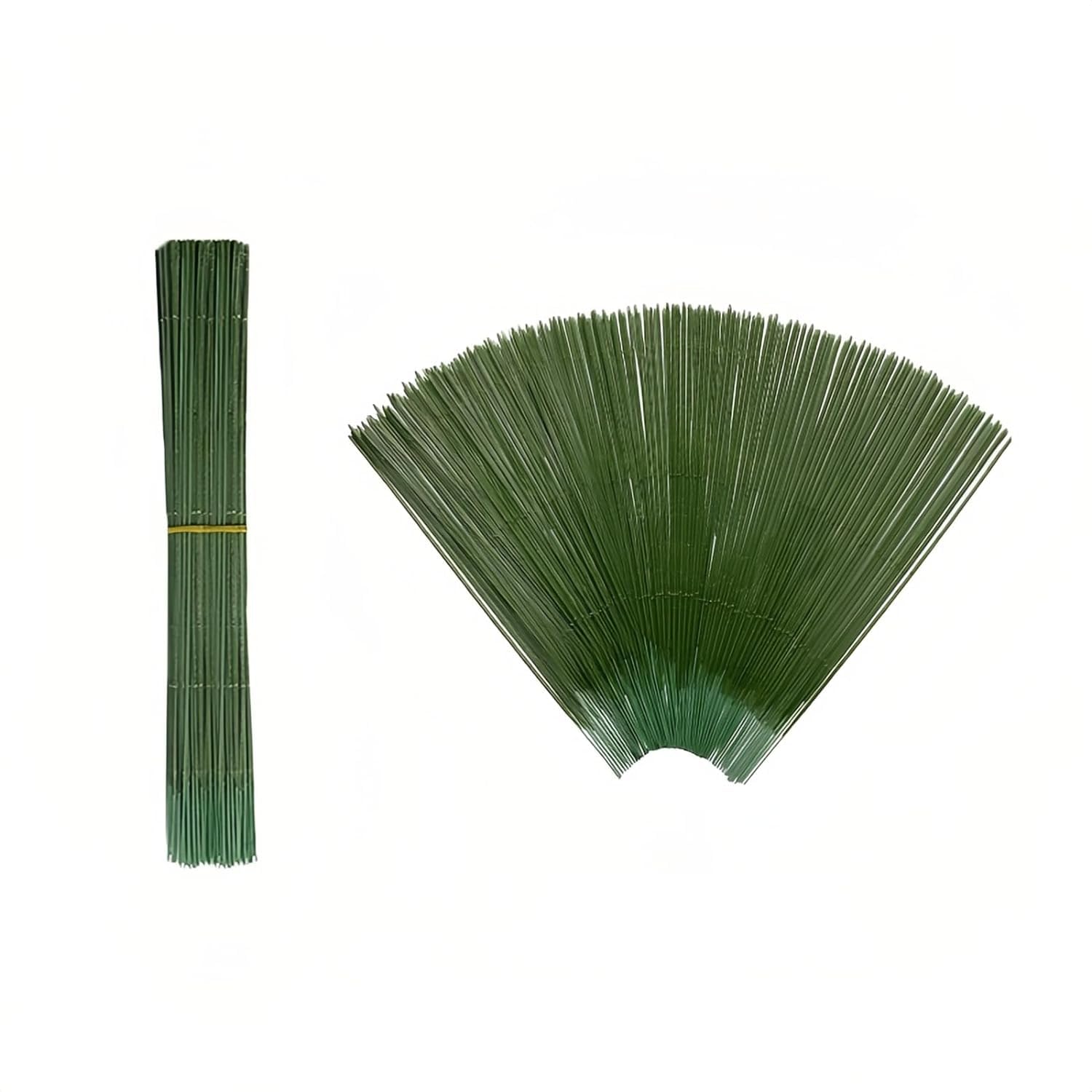 3A Featuretail Floral Stem Wire - Plastic Artificial Flower Green Stem Rod - Plant Stub Wire Green Florist Wires (8 inch / 20cm), Flower Making Wires (Pack of 50)