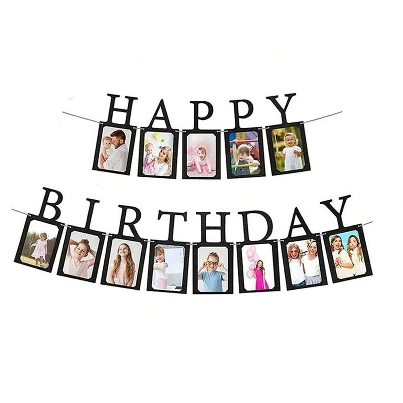 13 Black Rectangular Photo Banner for Adult Milestone Birthday