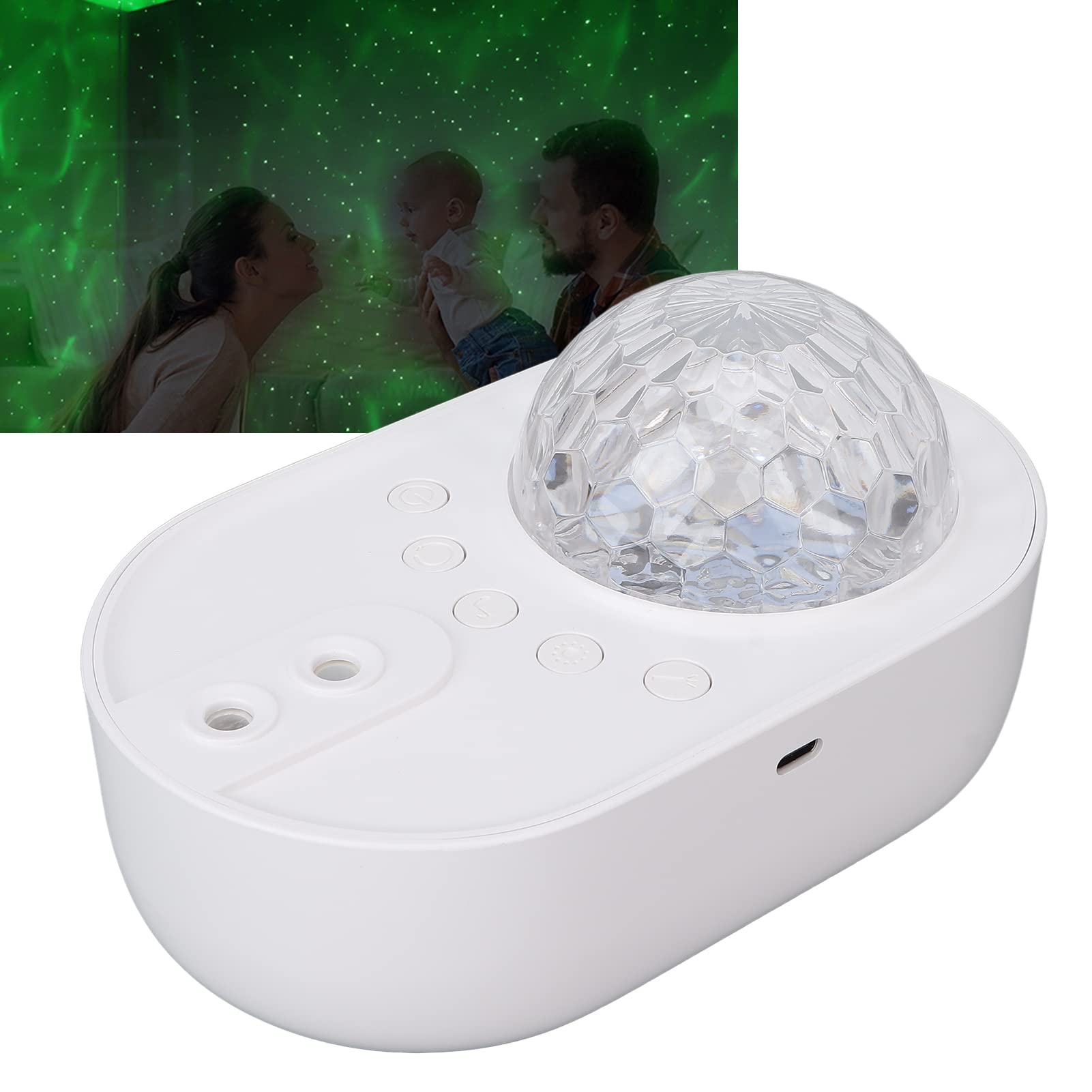 para proyector de luz Nocturna Estrellada, Brillo Ajustable, proyección de Cielo giratoria, 10 Modos de iluminación, Control Remoto, Cambio de Color con música, Material