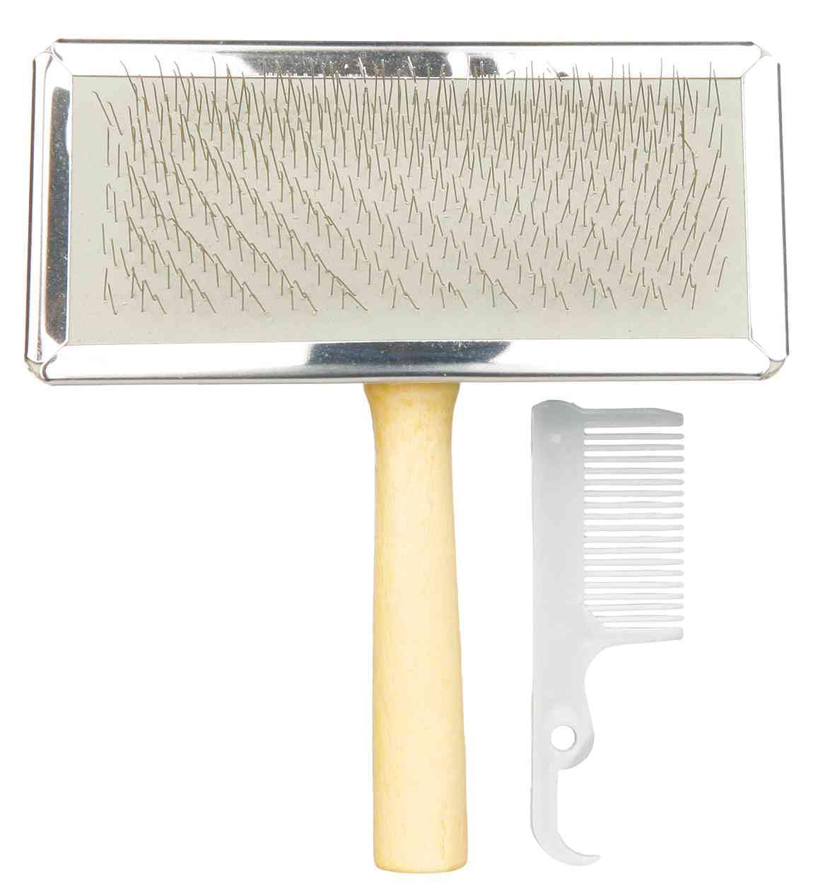 Trixie Slicker Brush with Brush Cleaner, Pet Grooming Shedding Brush for Dogs and Cats, Gentle Care for Topcoat & Base Coat (Assorted Color, Any 1 Random Color) (B0C5M4D9P3) Amazon Price History, Amazon Price Tracker