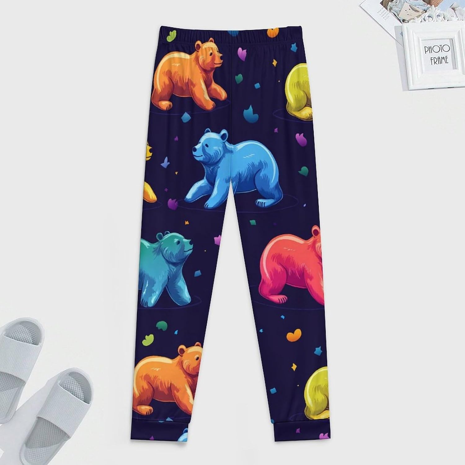 Colorful Bear Mens Pajama Pants Soft Sleep Lounge Pants Pj Bottoms